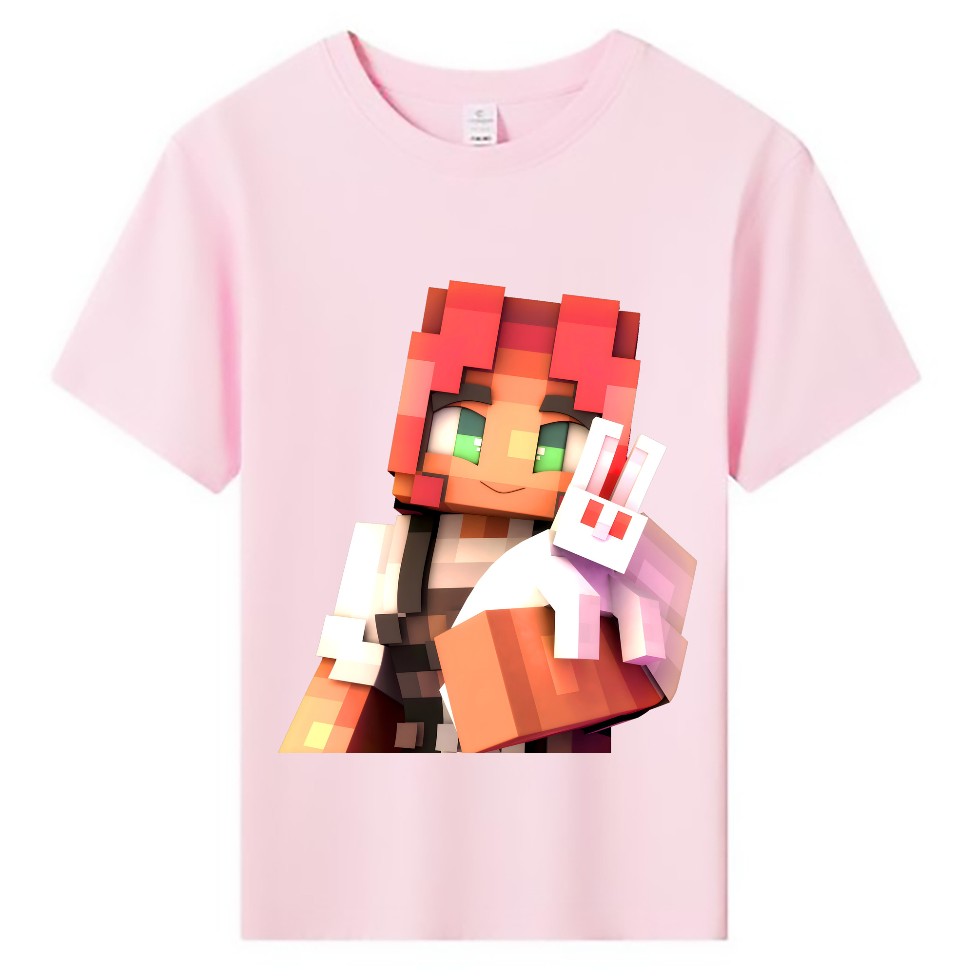 （画像用） マインクラフト ブロックの世界 Minecraft MC Block world 綿100％キッズTシャツ（フロントプリント）