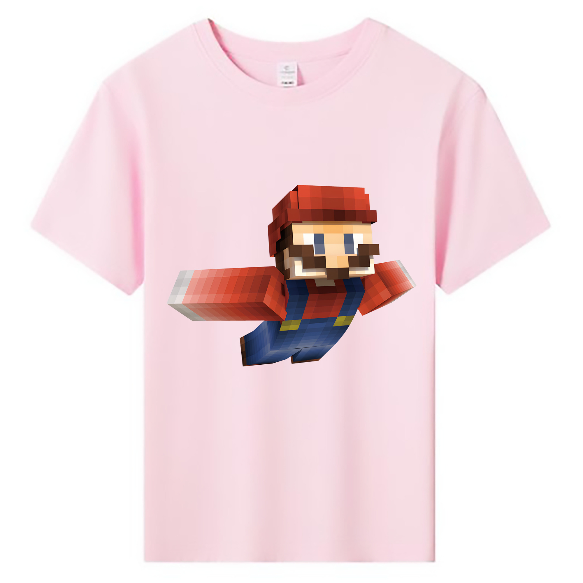 （画像用） マインクラフト ブロックの世界 Minecraft MC Block world 綿100％キッズTシャツ（フロントプリント）