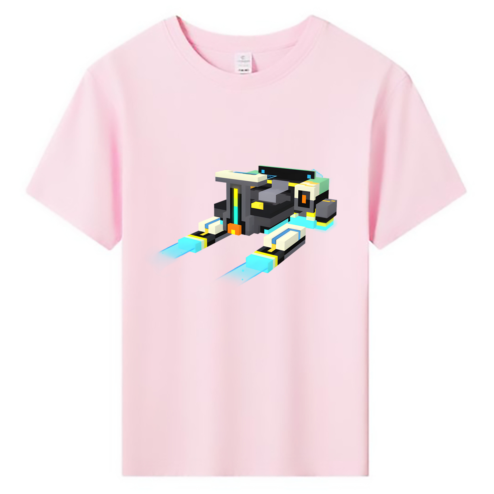 （画像用） マインクラフト ブロックの世界 Minecraft MC Block world 綿100％キッズTシャツ（フロントプリント）