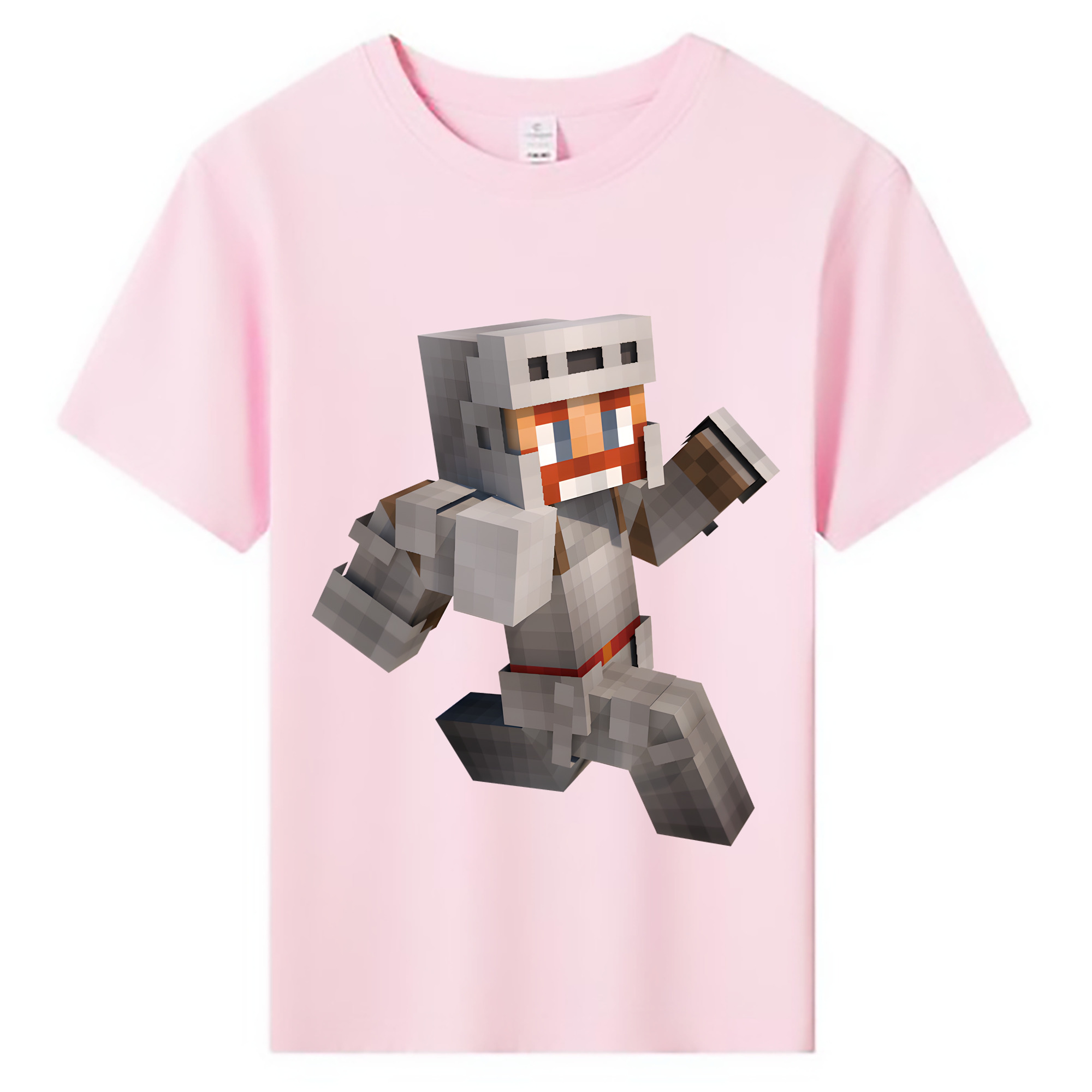 （画像用） マインクラフト ブロックの世界 Minecraft MC Block world 綿100％キッズTシャツ（フロントプリント）