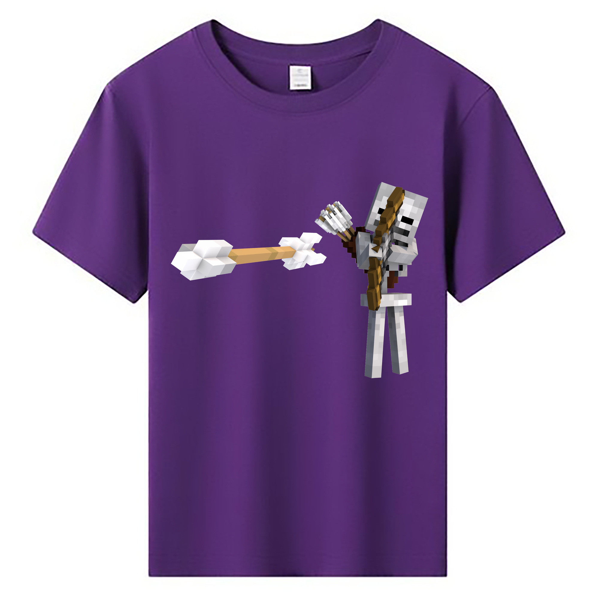 （画像用） マインクラフト ブロックの世界 Minecraft MC Block world 綿100％キッズTシャツ（フロントプリント）