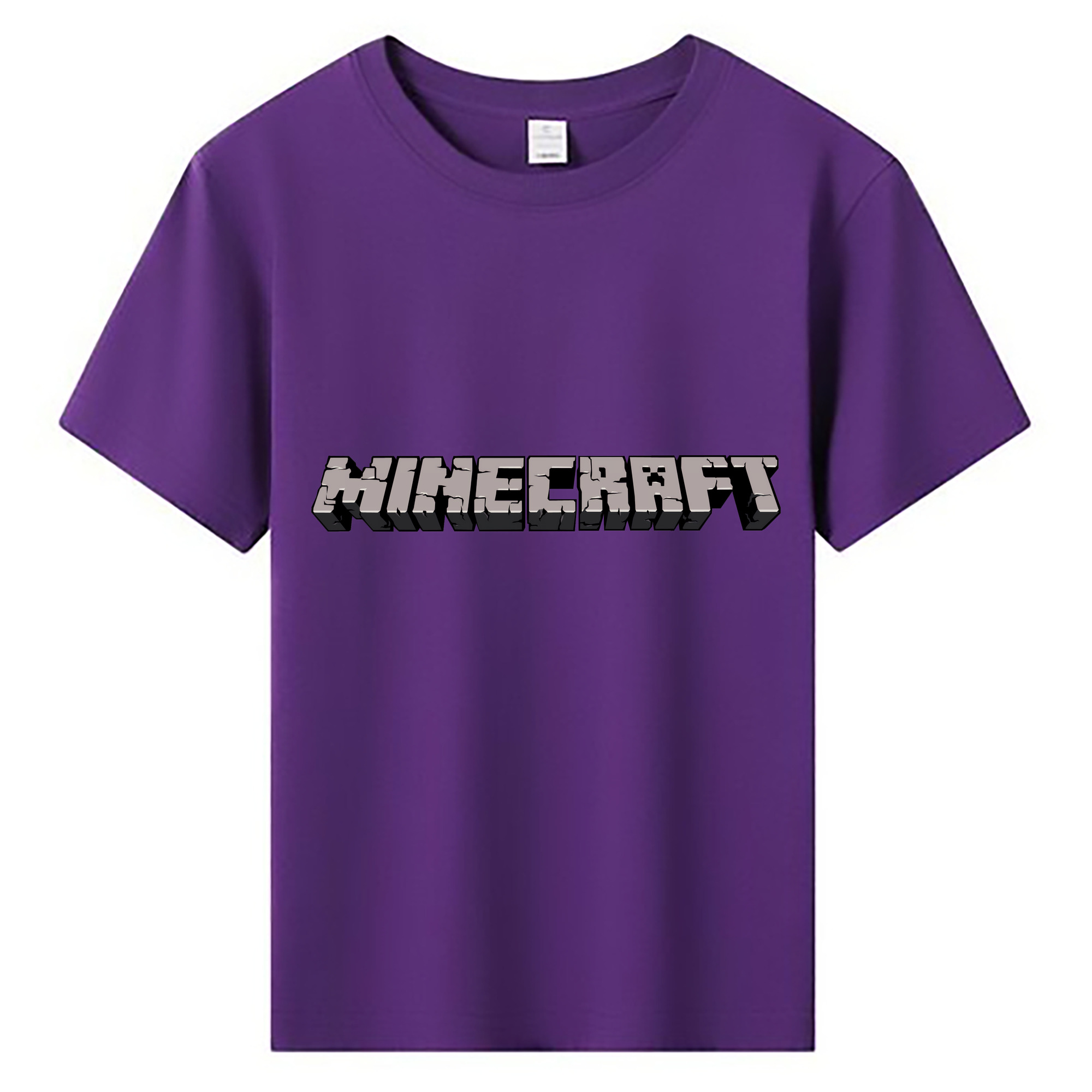 （画像用） マインクラフト ブロックの世界 Minecraft MC Block world 綿100％キッズTシャツ（フロントプリント）