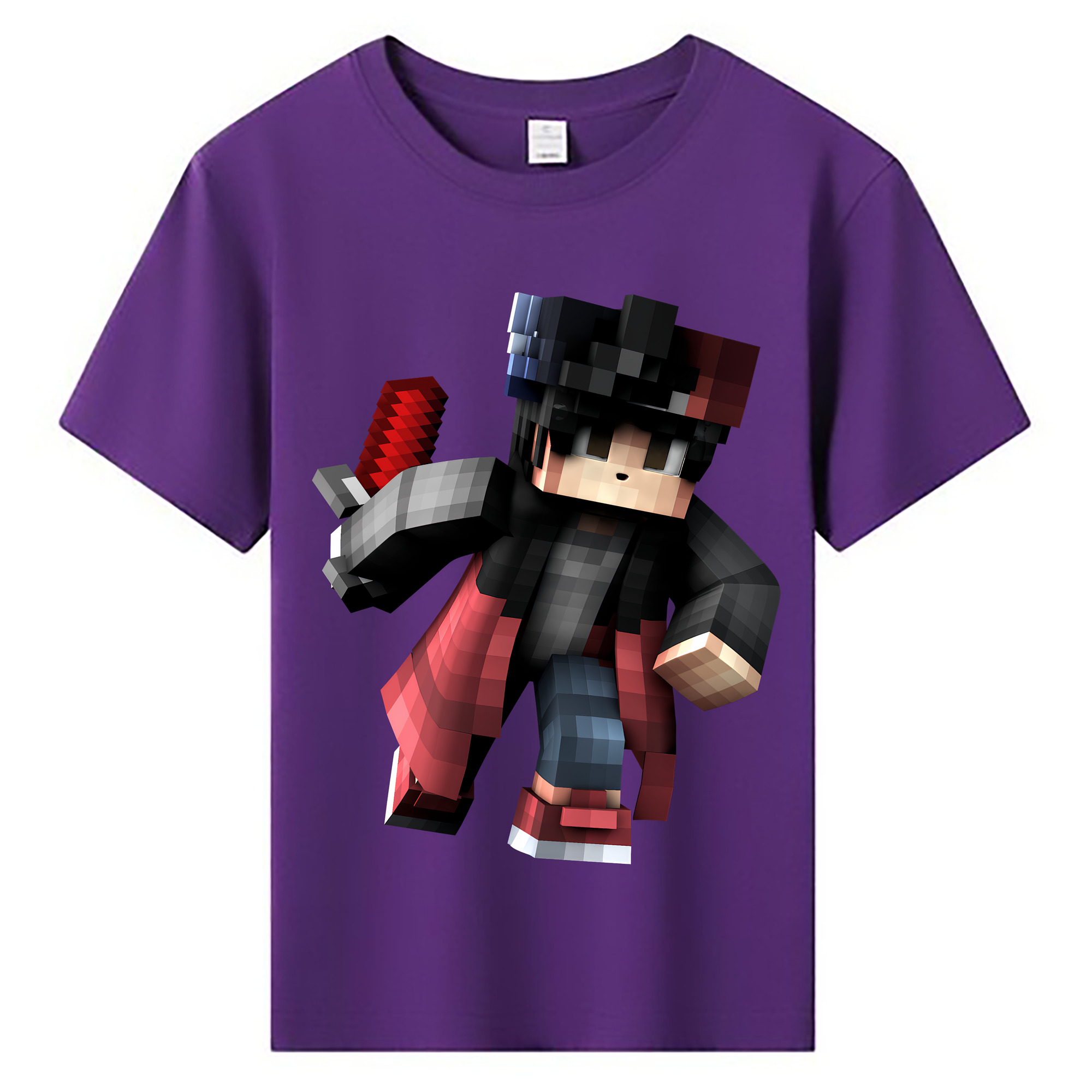 （画像用） マインクラフト ブロックの世界 Minecraft MC Block world 綿100％キッズTシャツ（フロントプリント）