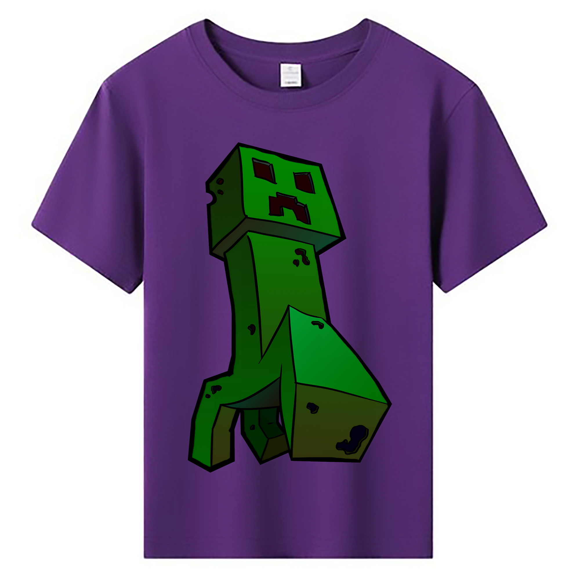 （画像用） マインクラフト ブロックの世界 Minecraft MC Block world 綿100％キッズTシャツ（フロントプリント）