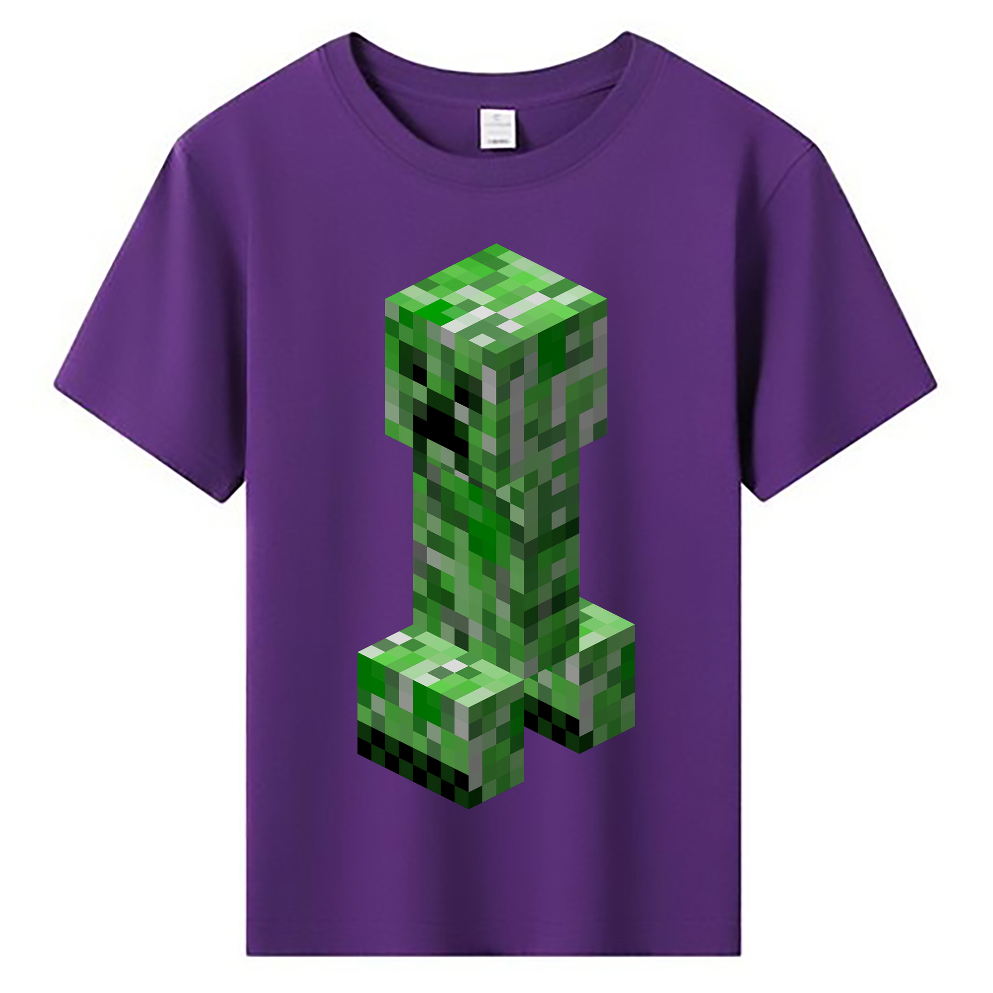 （画像用） マインクラフト ブロックの世界 Minecraft MC Block world 綿100％キッズTシャツ（フロントプリント）