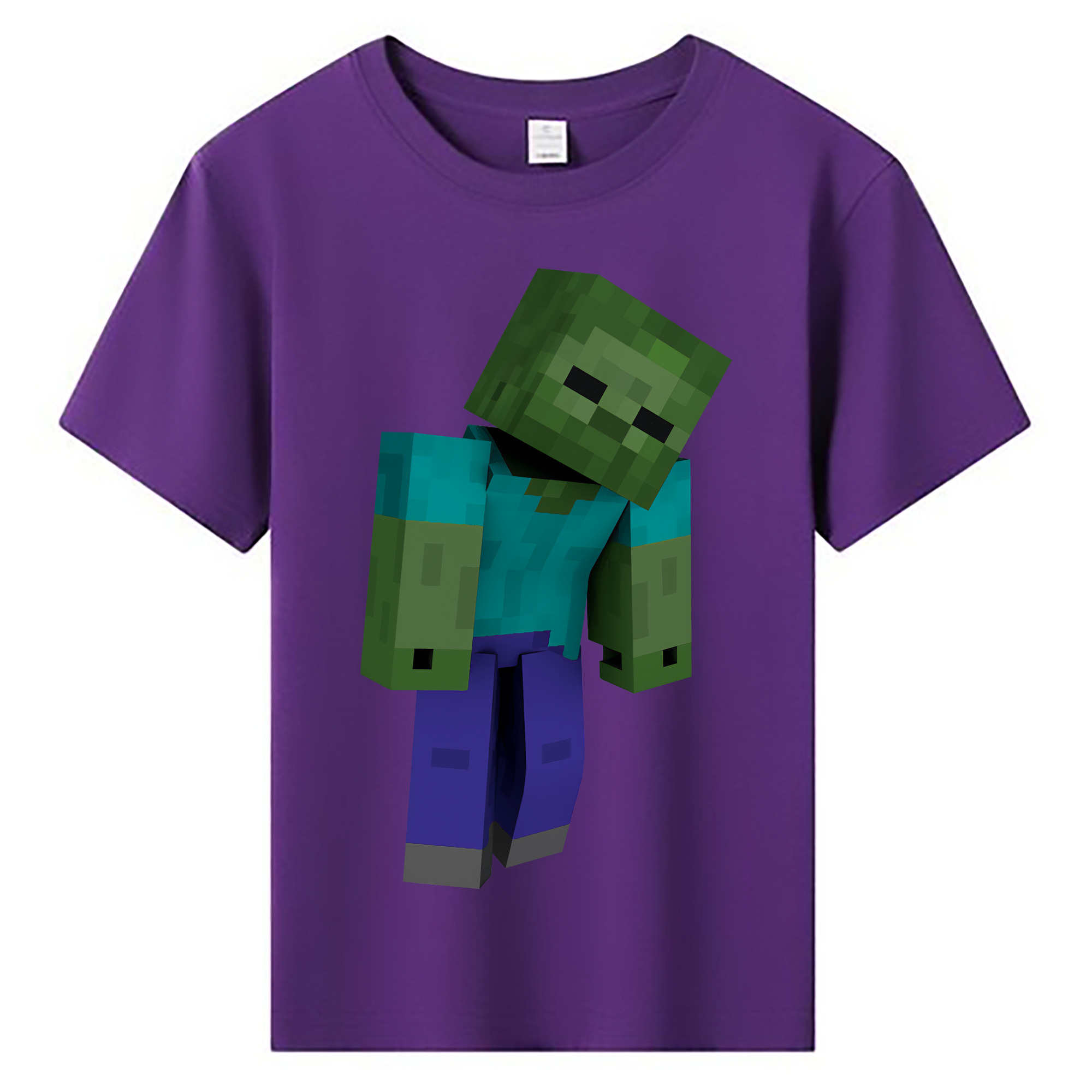 （画像用） マインクラフト ブロックの世界 Minecraft MC Block world 綿100％キッズTシャツ（フロントプリント）