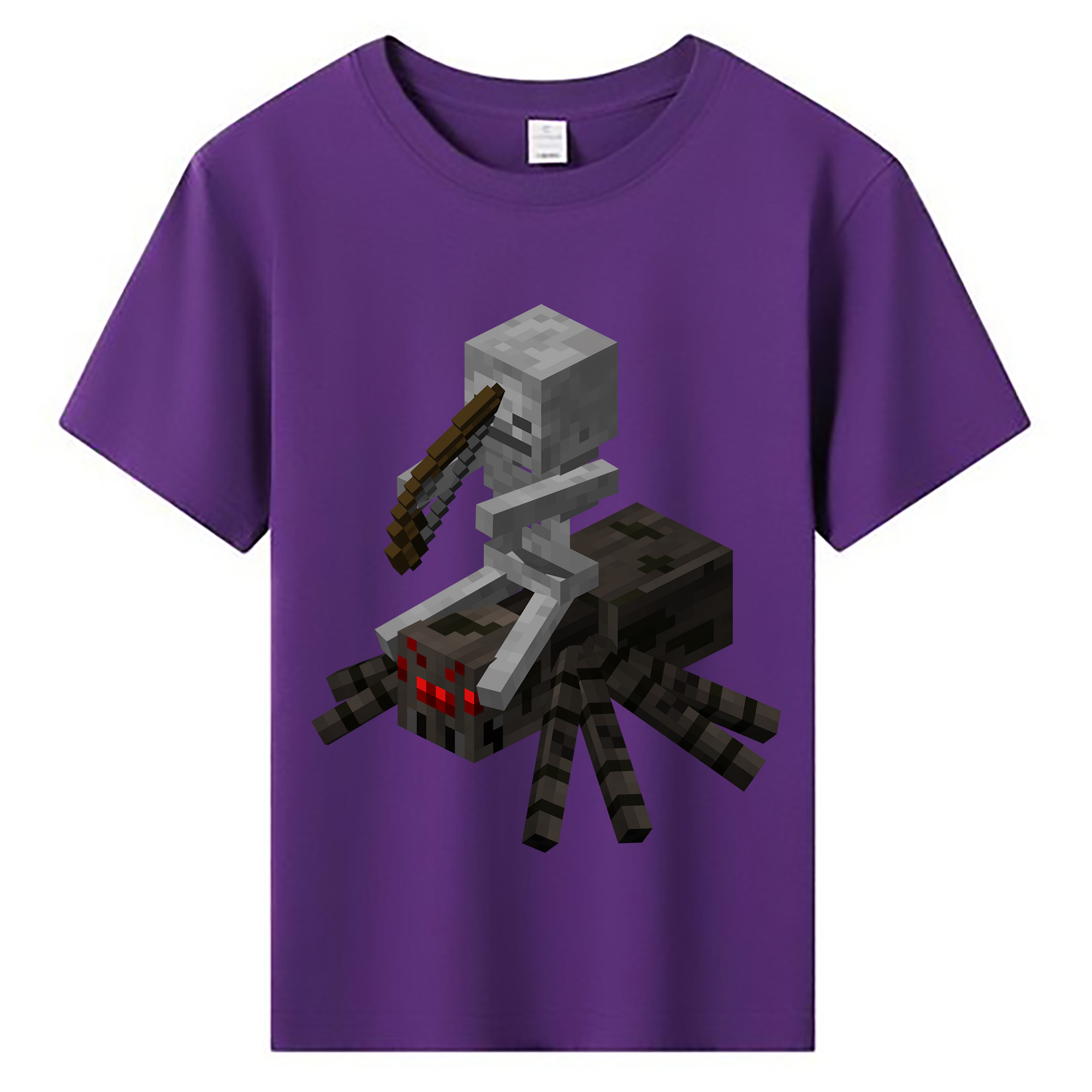 （画像用） マインクラフト ブロックの世界 Minecraft MC Block world 綿100％キッズTシャツ（フロントプリント）