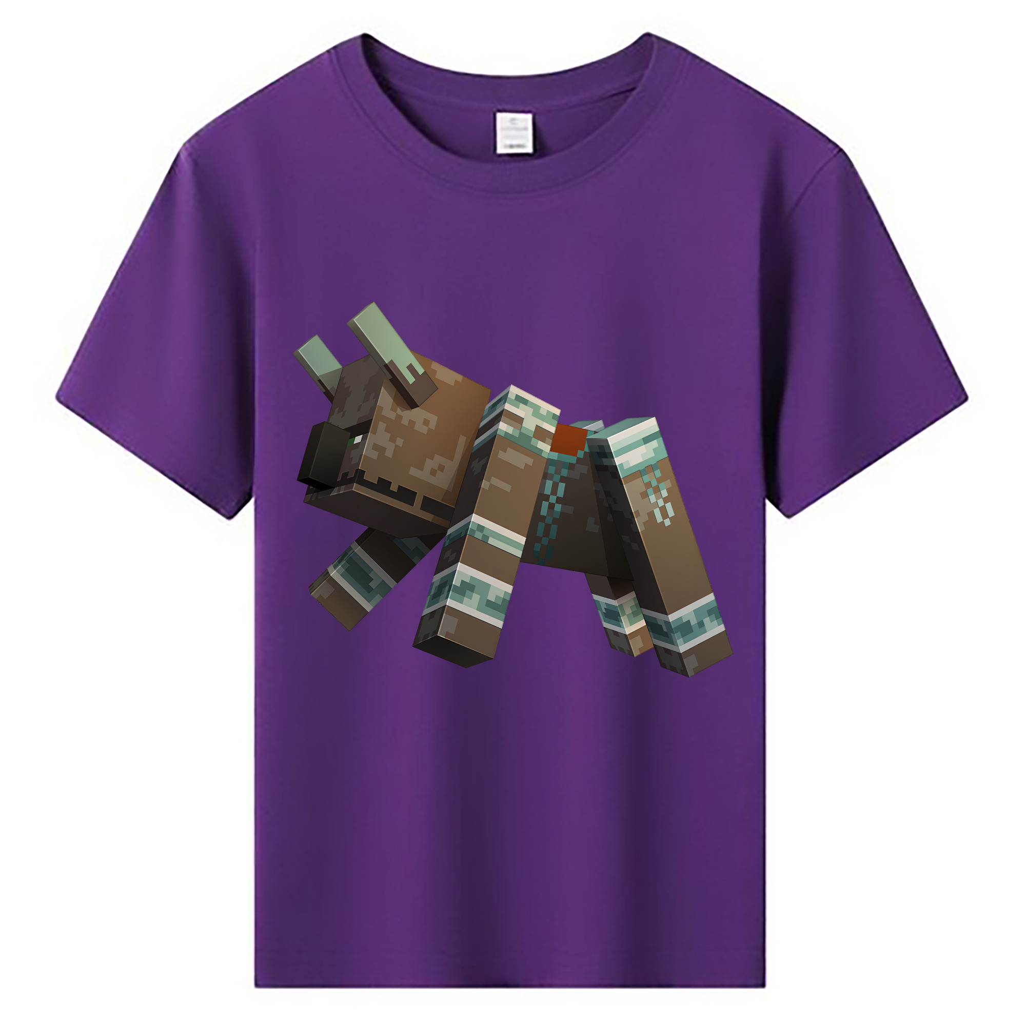 （画像用） マインクラフト ブロックの世界 Minecraft MC Block world 綿100％キッズTシャツ（フロントプリント）