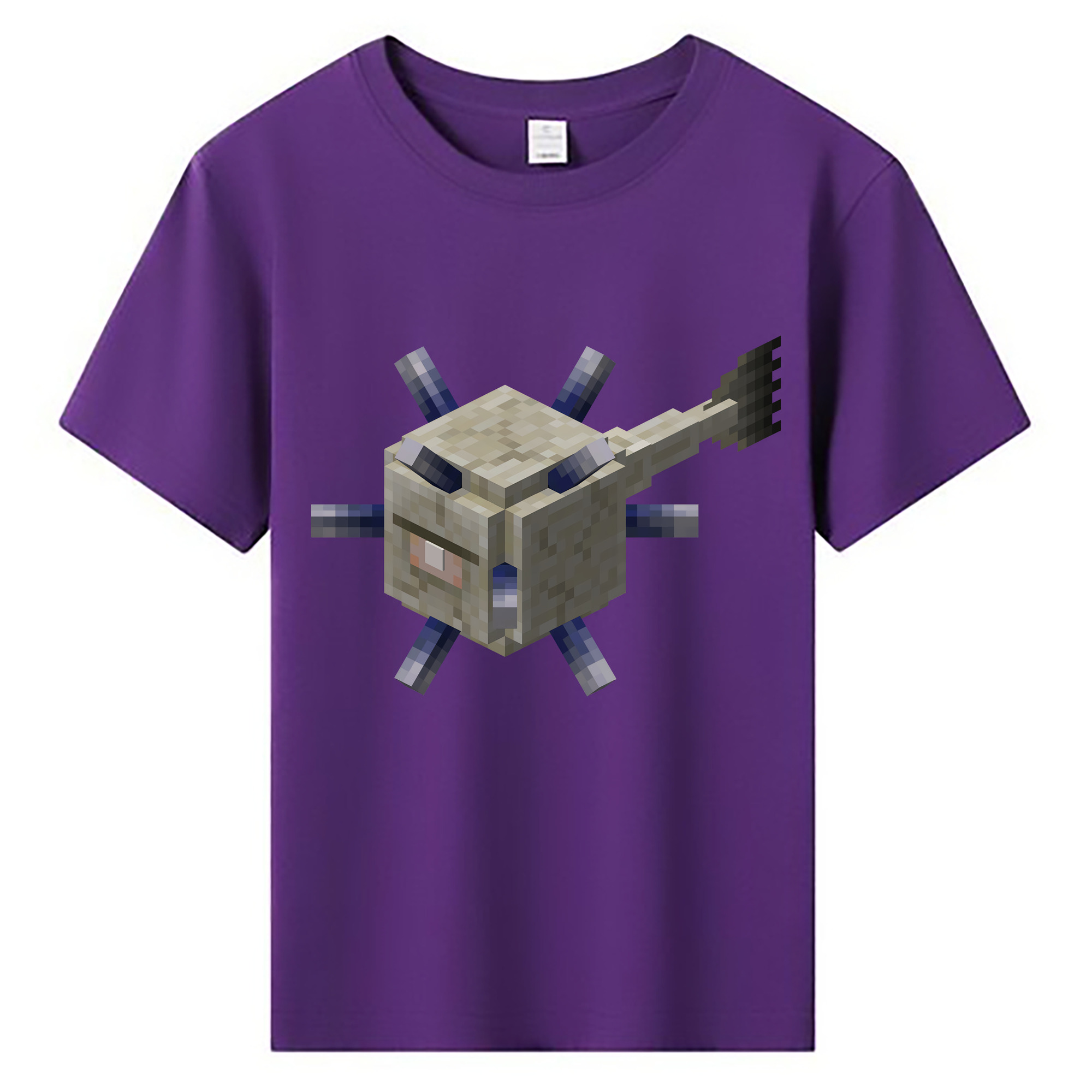 （画像用） マインクラフト ブロックの世界 Minecraft MC Block world 綿100％キッズTシャツ（フロントプリント）