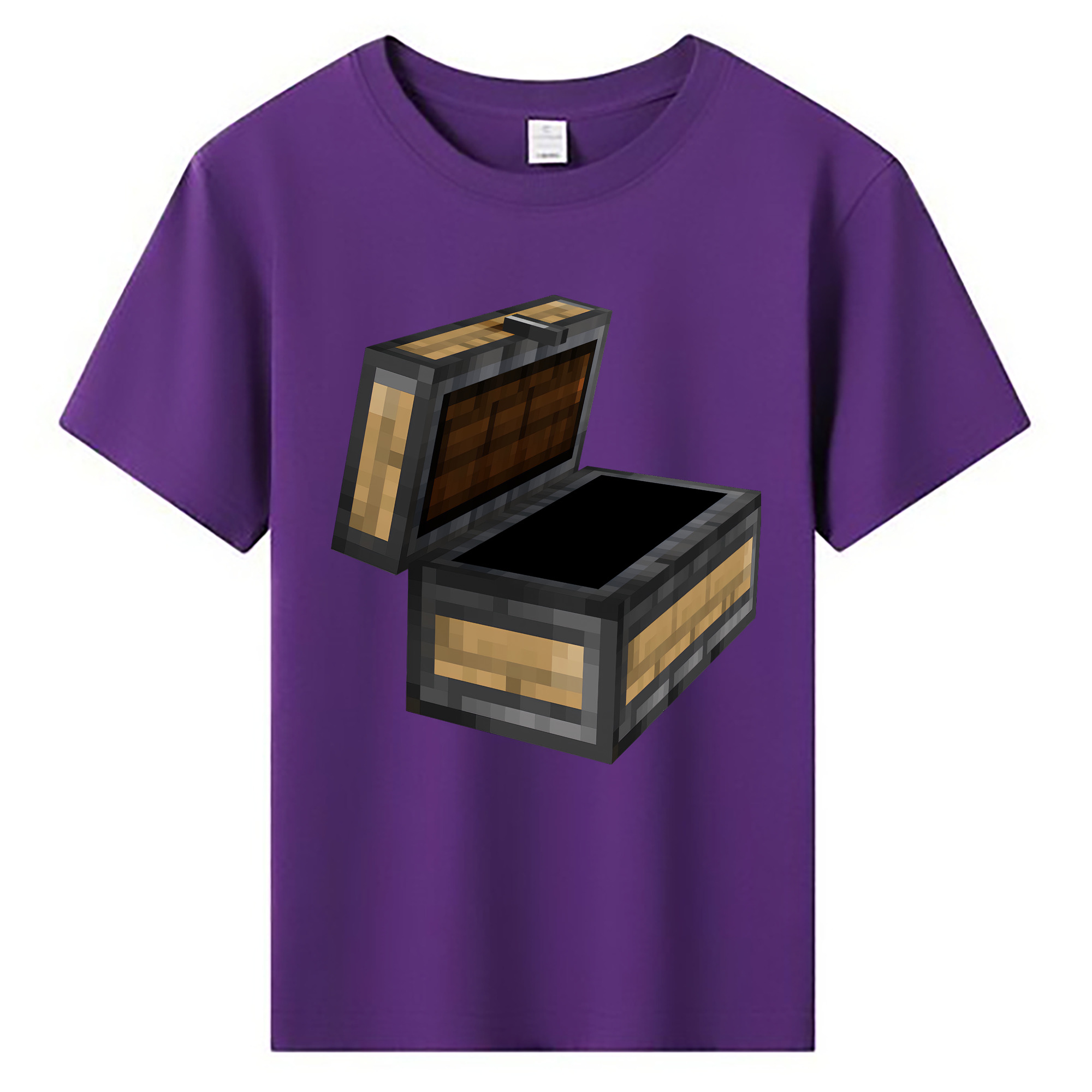 （画像用） マインクラフト ブロックの世界 Minecraft MC Block world 綿100％キッズTシャツ（フロントプリント）