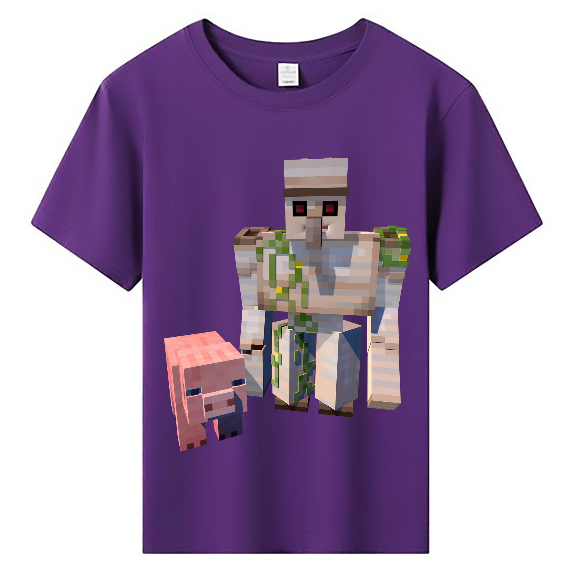 （画像用） マインクラフト ブロックの世界 Minecraft MC Block world 綿100％キッズTシャツ（フロントプリント）