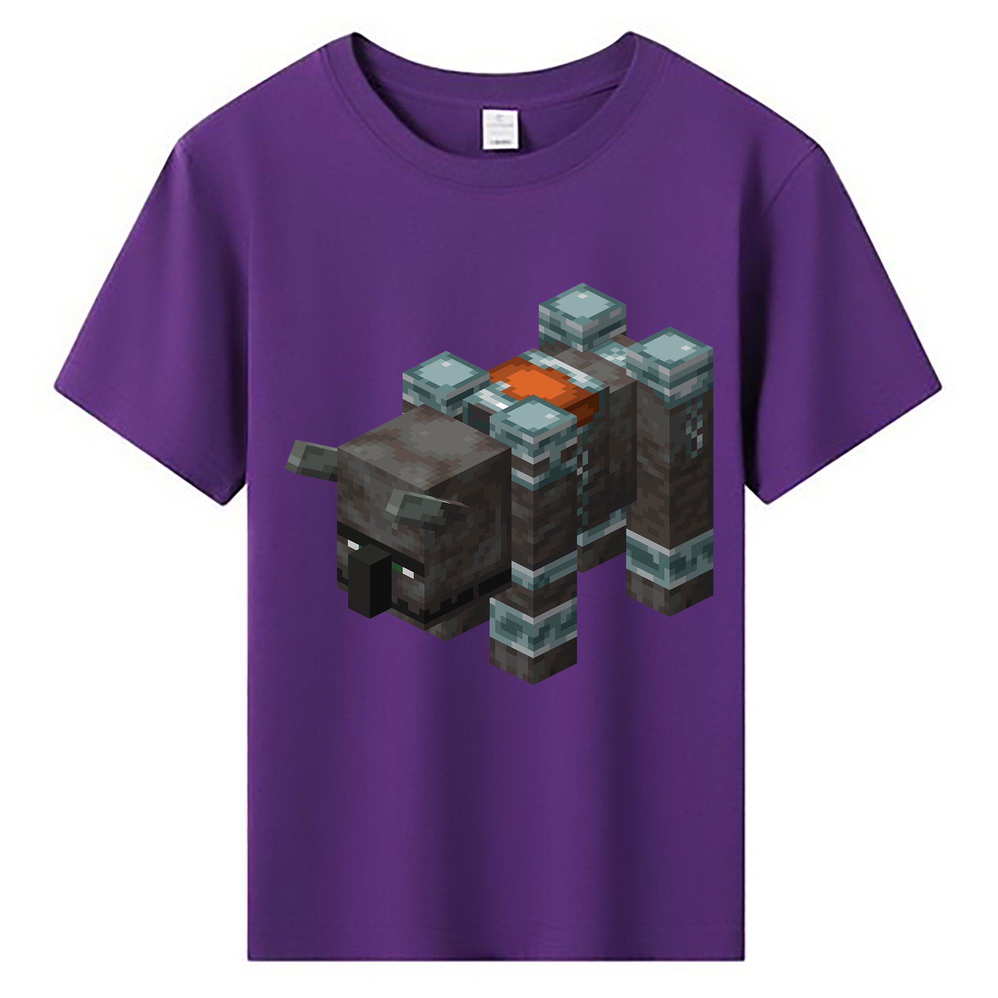 （画像用） マインクラフト ブロックの世界 Minecraft MC Block world 綿100％キッズTシャツ（フロントプリント）