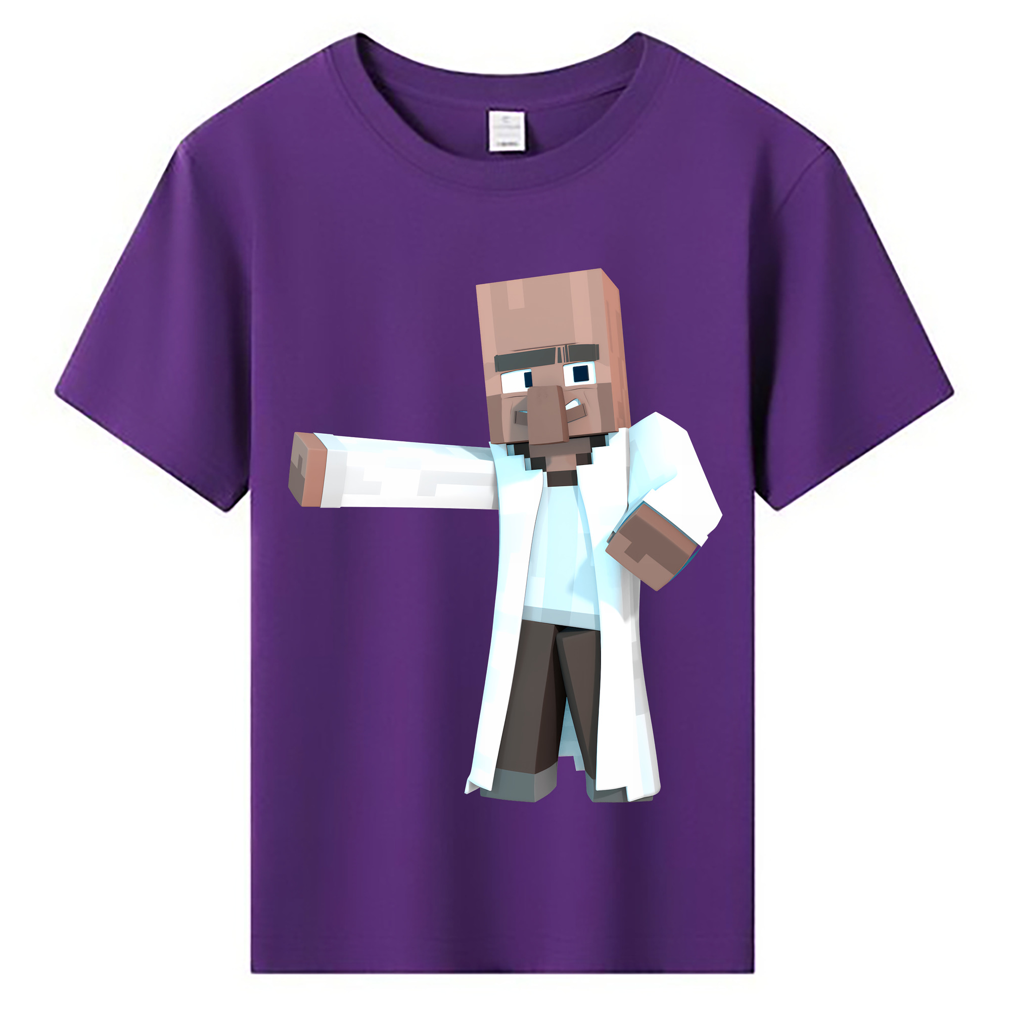 （画像用） マインクラフト ブロックの世界 Minecraft MC Block world 綿100％キッズTシャツ（フロントプリント）