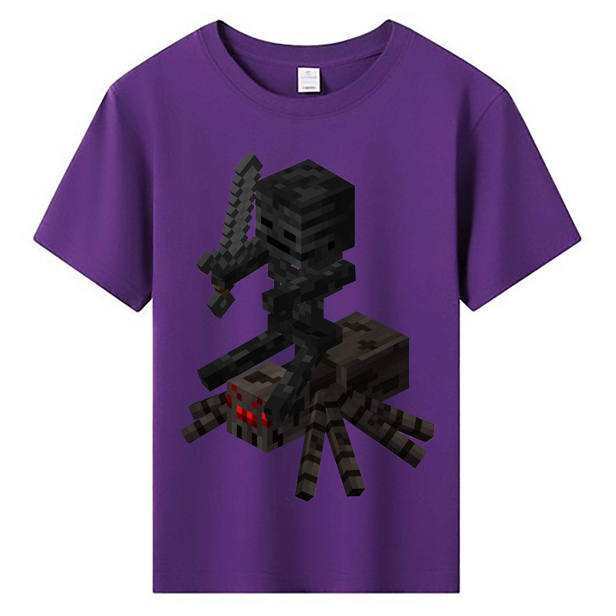 （画像用） マインクラフト ブロックの世界 Minecraft MC Block world 綿100％キッズTシャツ（フロントプリント）