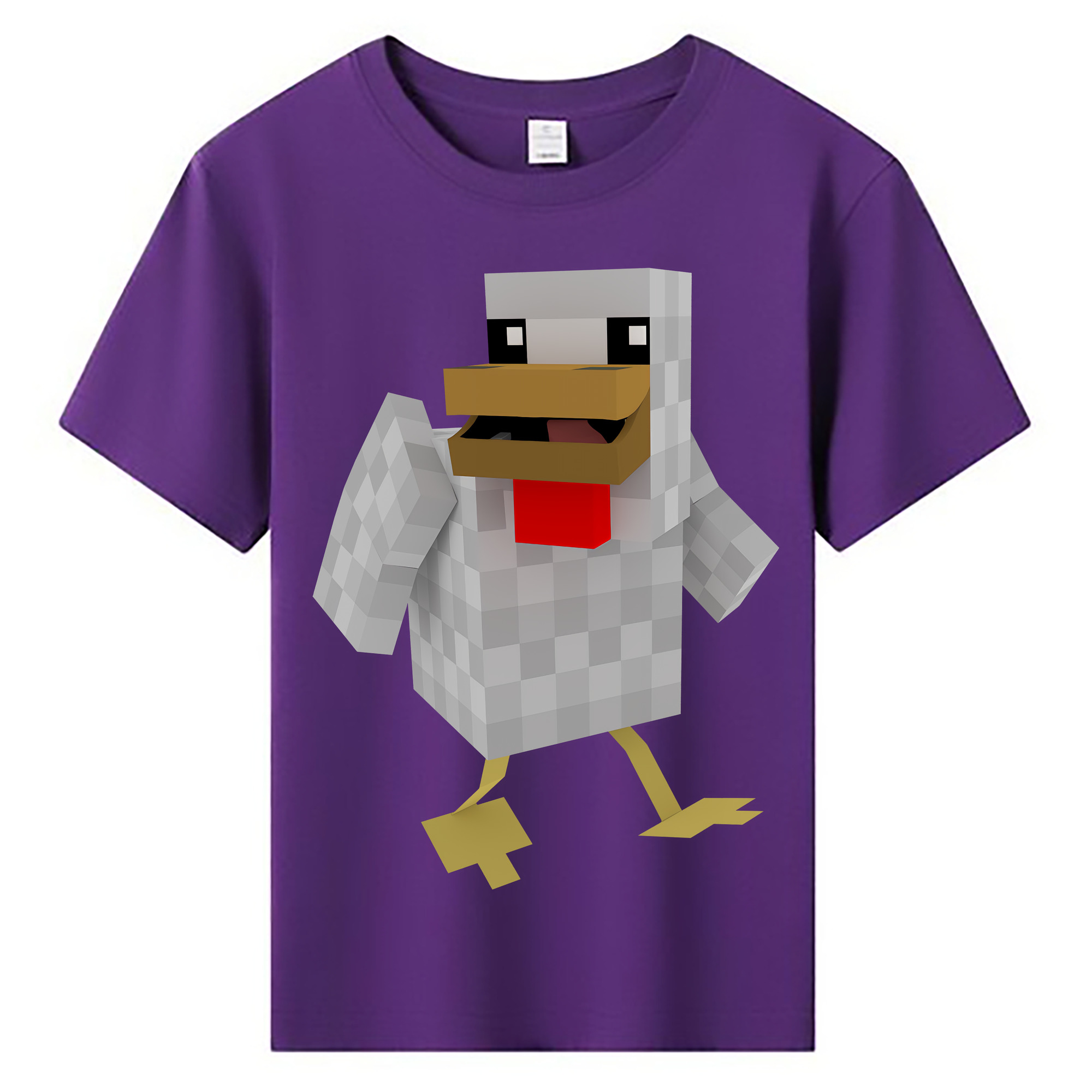 （画像用） マインクラフト ブロックの世界 Minecraft MC Block world 綿100％キッズTシャツ（フロントプリント）