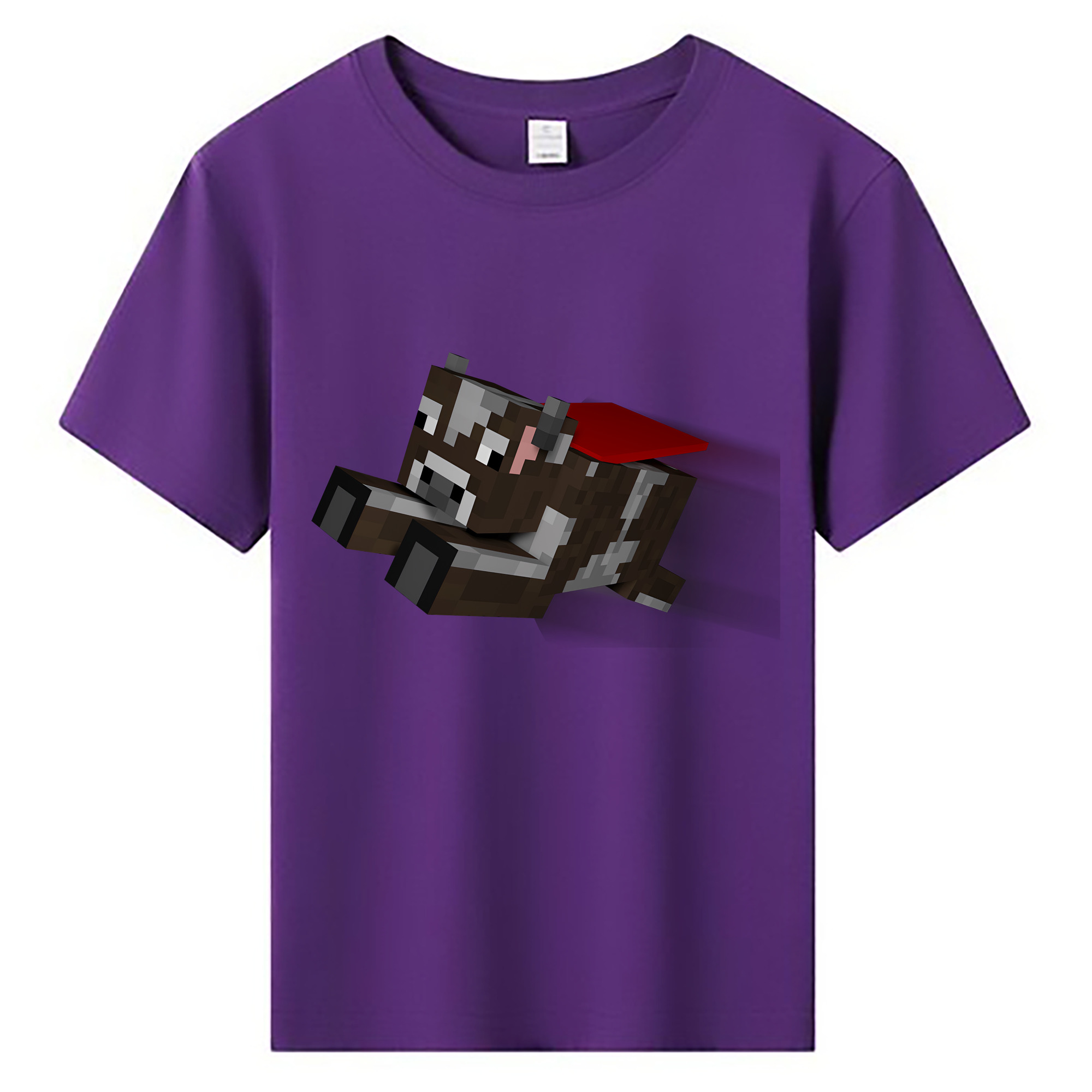 （画像用） マインクラフト ブロックの世界 Minecraft MC Block world 綿100％キッズTシャツ（フロントプリント）