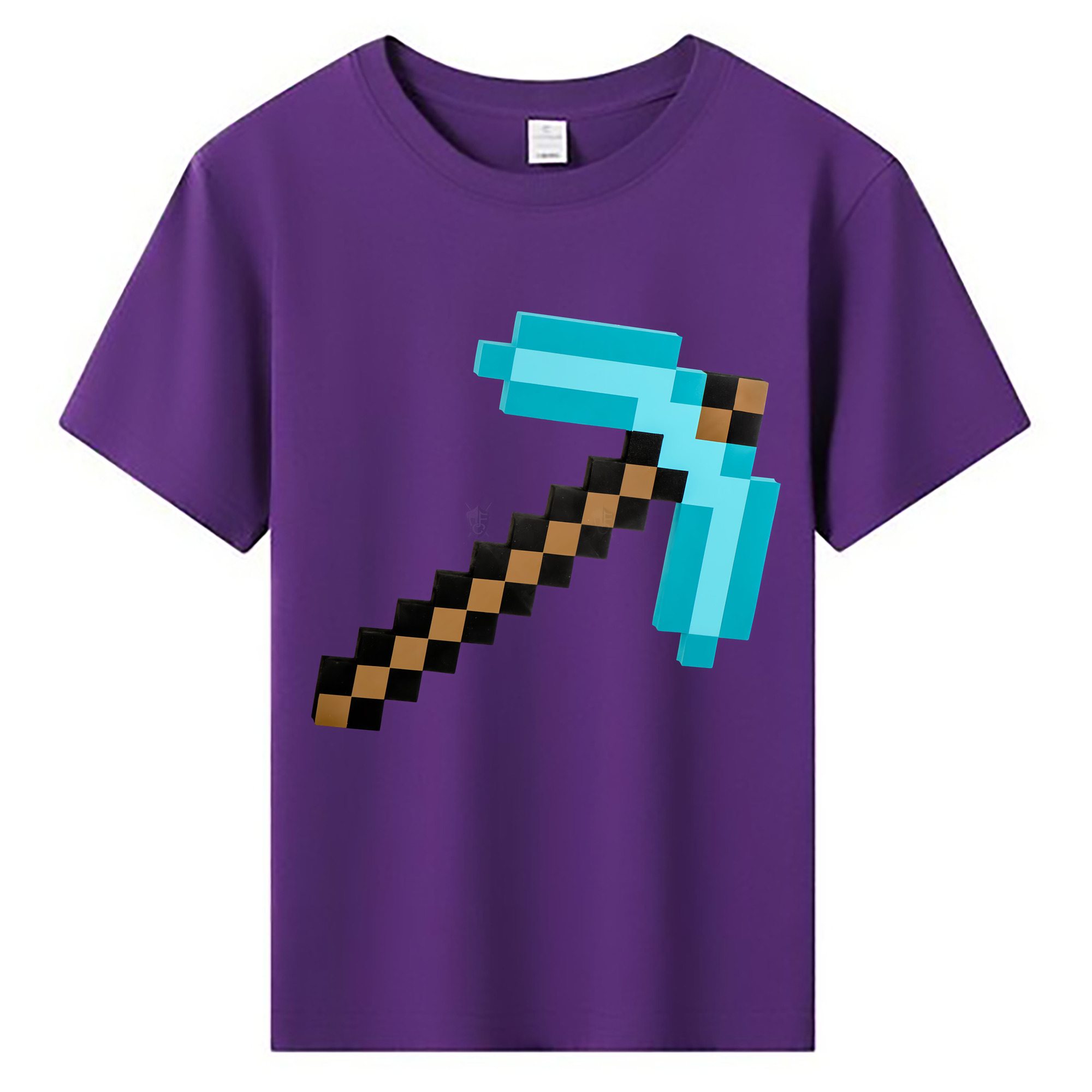 （画像用） マインクラフト ブロックの世界 Minecraft MC Block world 綿100％キッズTシャツ（フロントプリント）