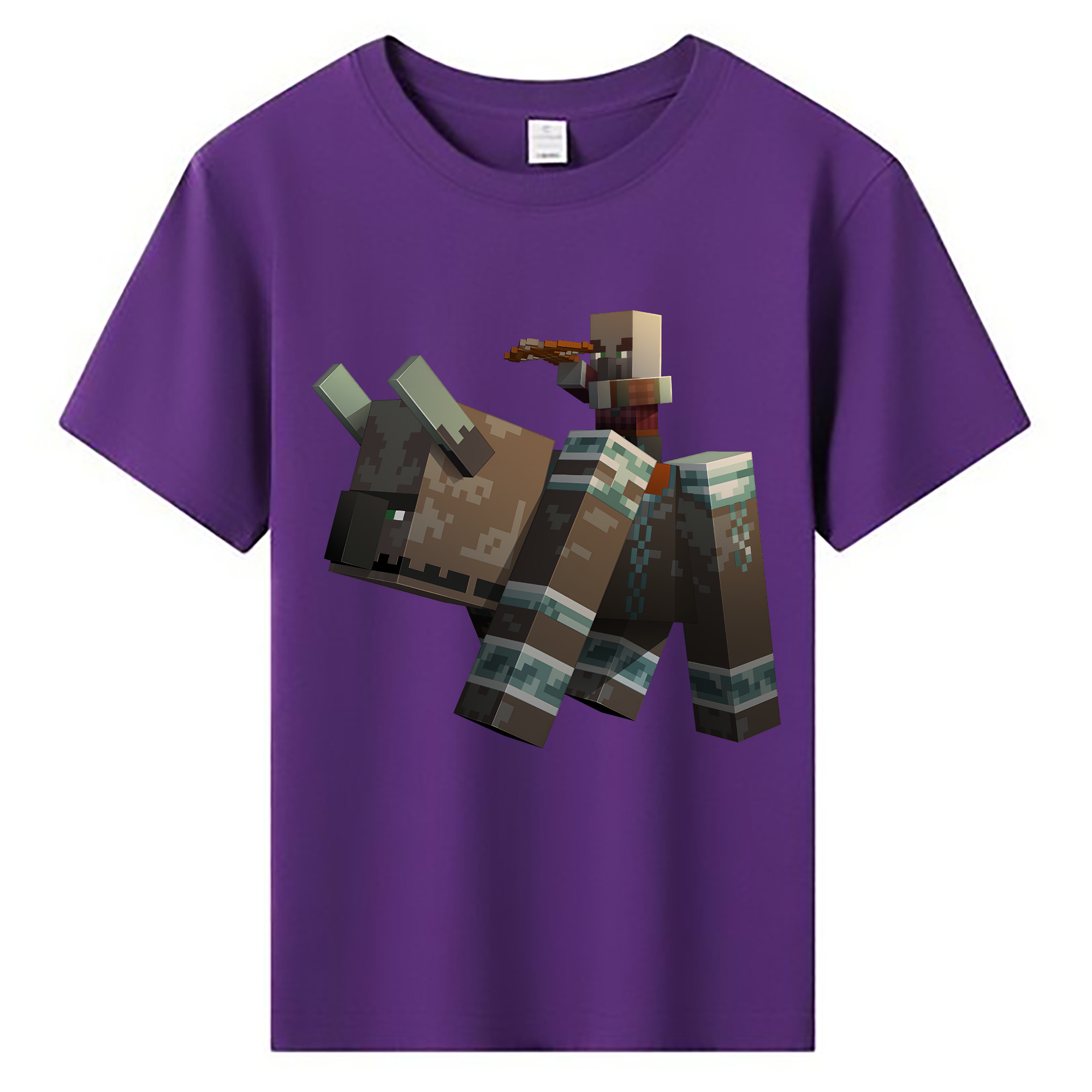 （画像用） マインクラフト ブロックの世界 Minecraft MC Block world 綿100％キッズTシャツ（フロントプリント）