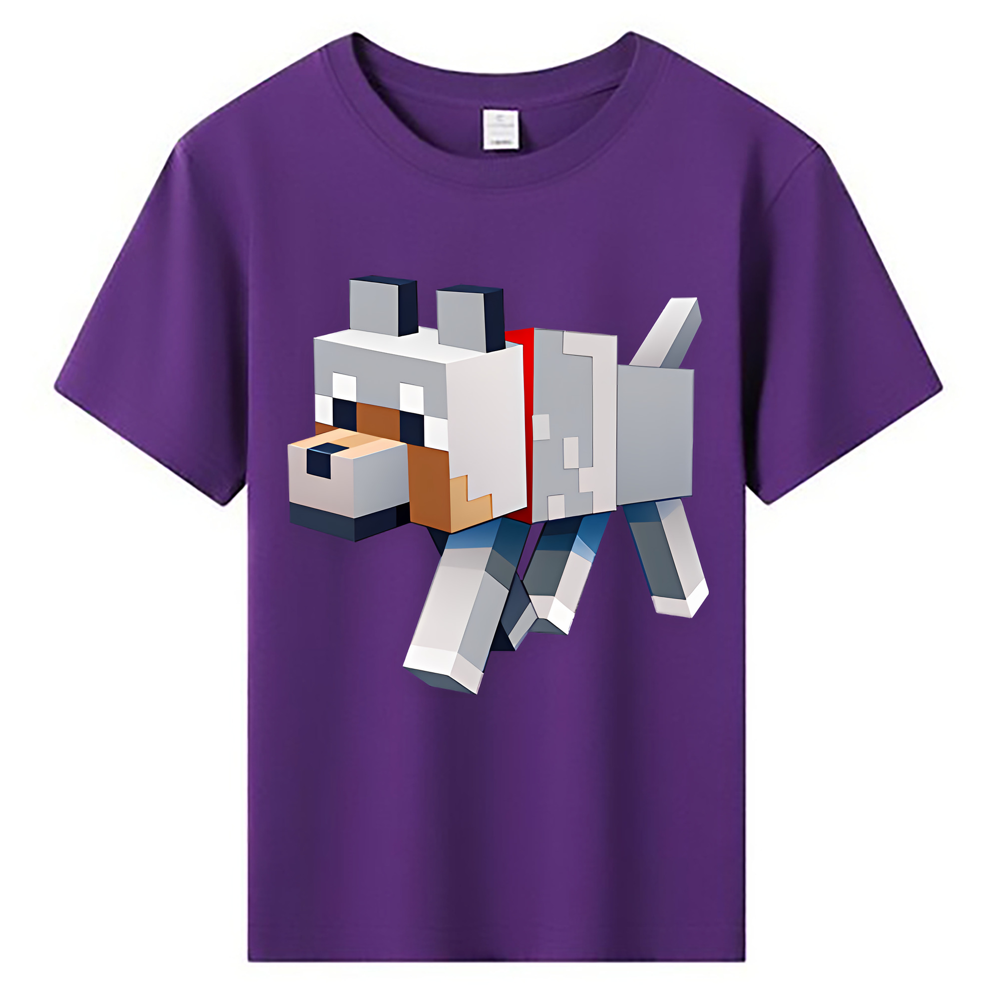 （画像用） マインクラフト ブロックの世界 Minecraft MC Block world 綿100％キッズTシャツ（フロントプリント）