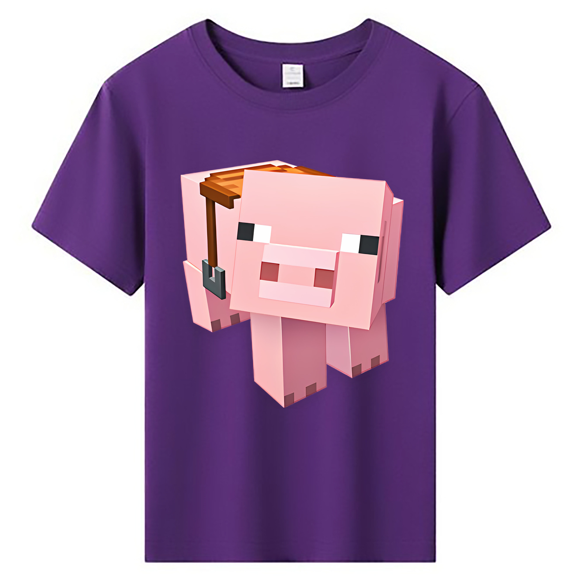 （画像用） マインクラフト ブロックの世界 Minecraft MC Block world 綿100％キッズTシャツ（フロントプリント）