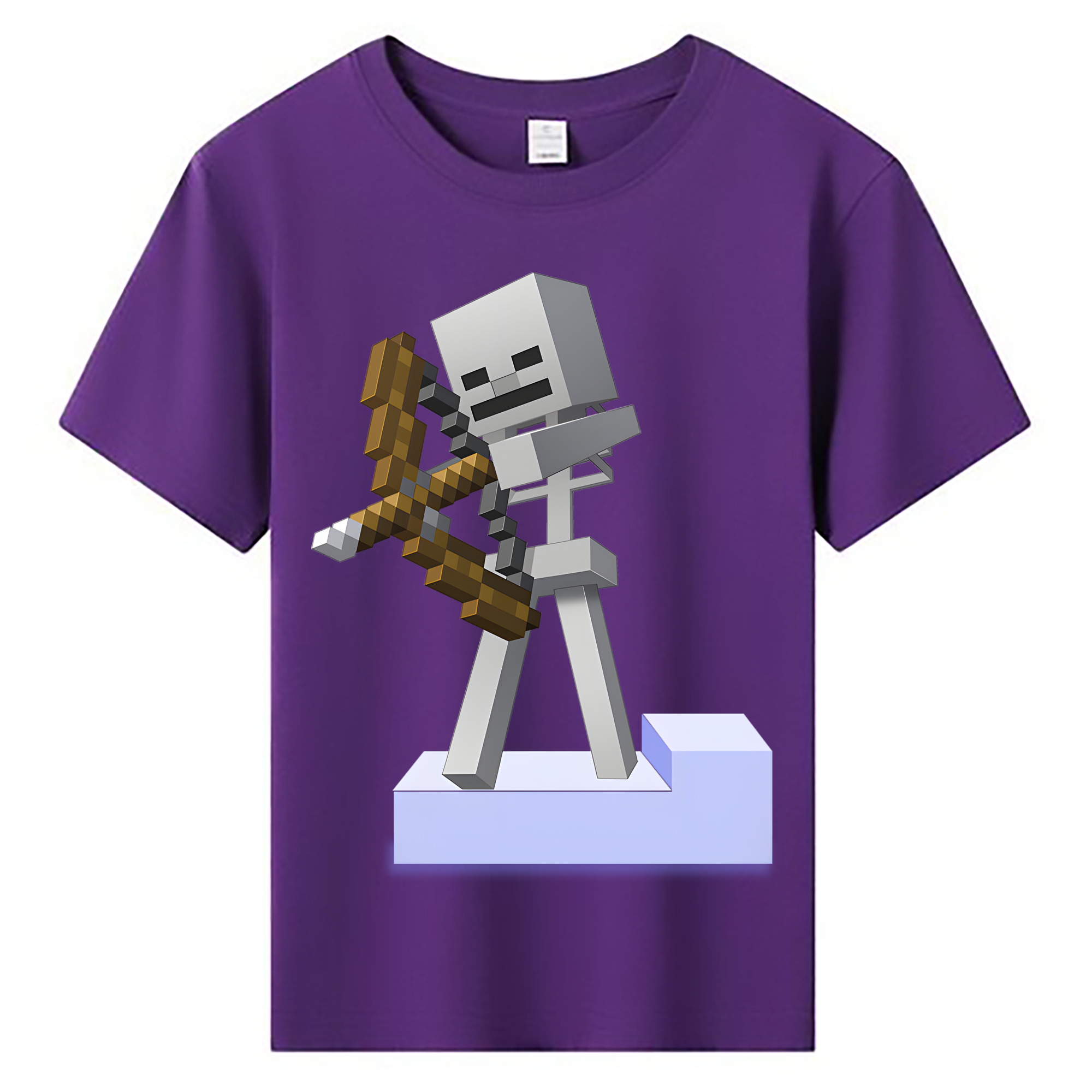 （画像用） マインクラフト ブロックの世界 Minecraft MC Block world 綿100％キッズTシャツ（フロントプリント）
