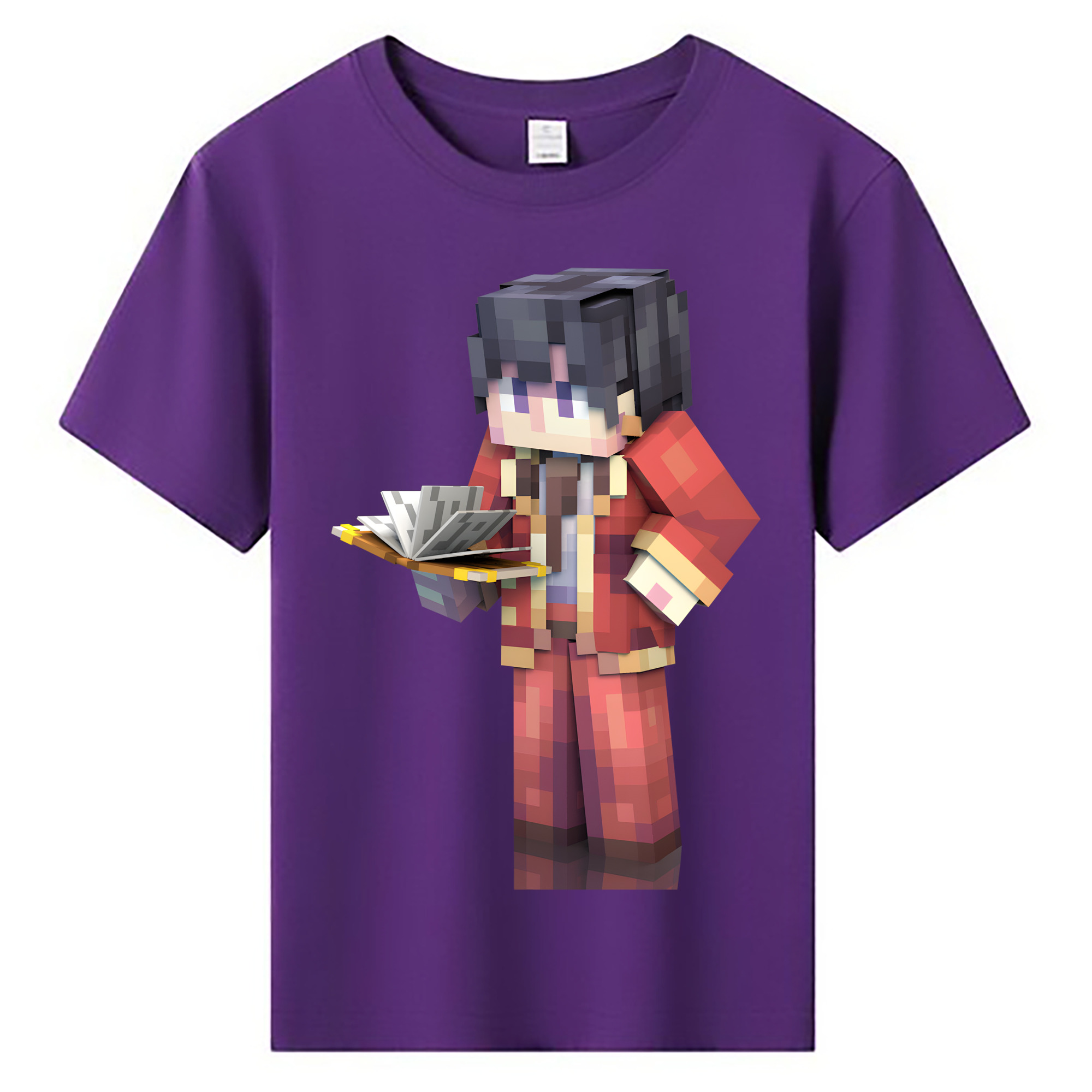 （画像用） マインクラフト ブロックの世界 Minecraft MC Block world 綿100％キッズTシャツ（フロントプリント）