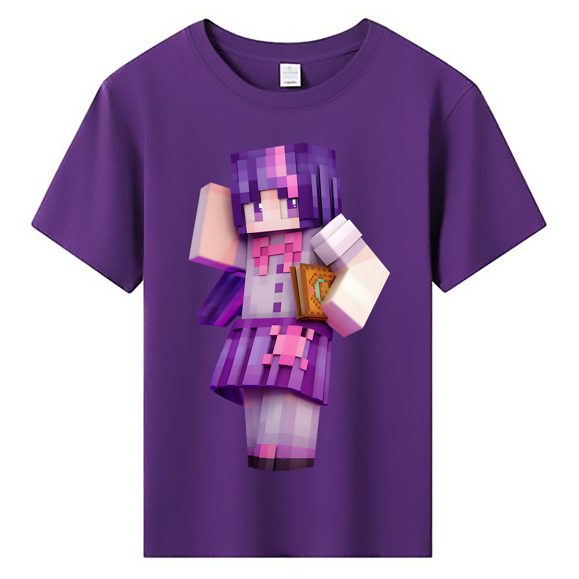 （画像用） マインクラフト ブロックの世界 Minecraft MC Block world 綿100％キッズTシャツ（フロントプリント）