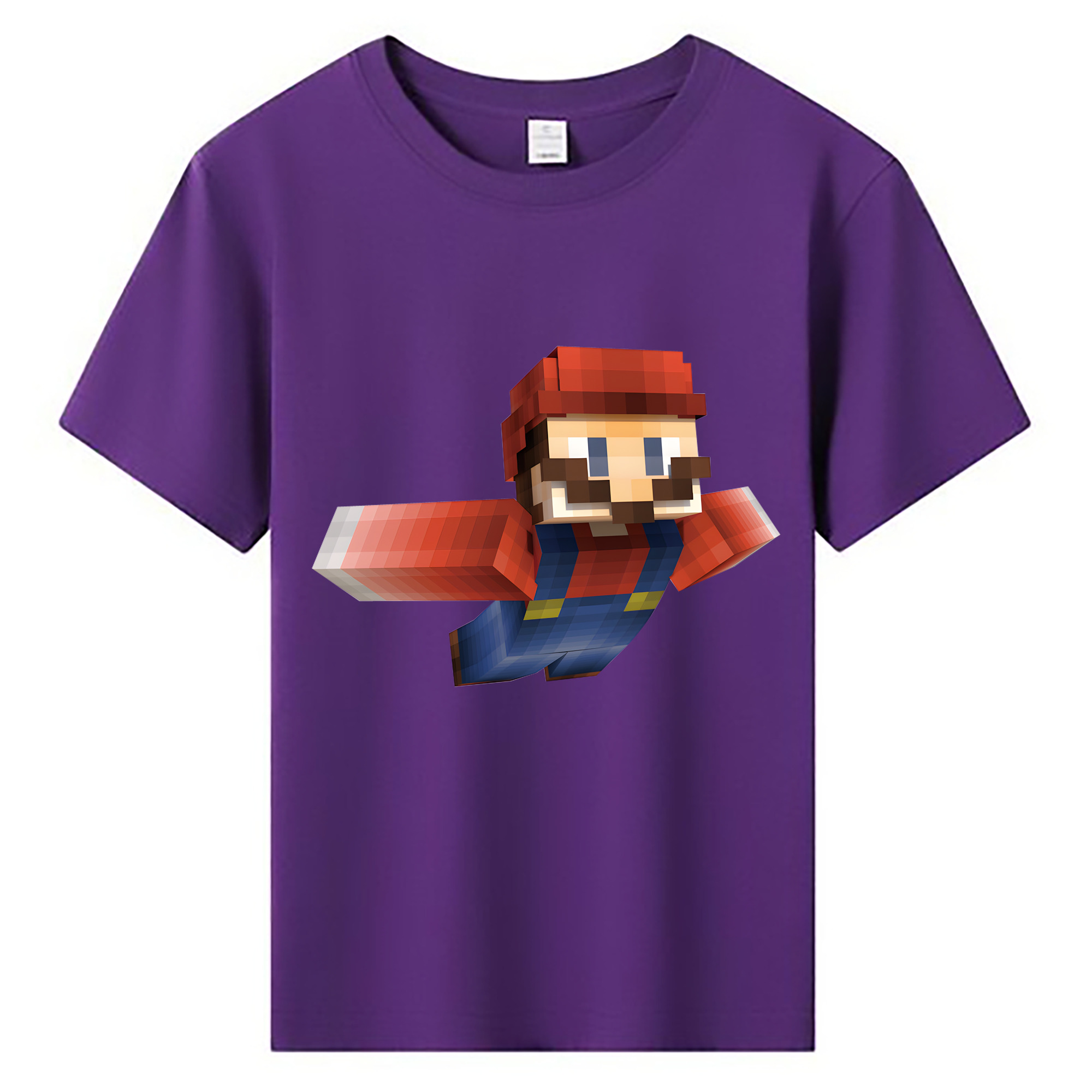 （画像用） マインクラフト ブロックの世界 Minecraft MC Block world 綿100％キッズTシャツ（フロントプリント）
