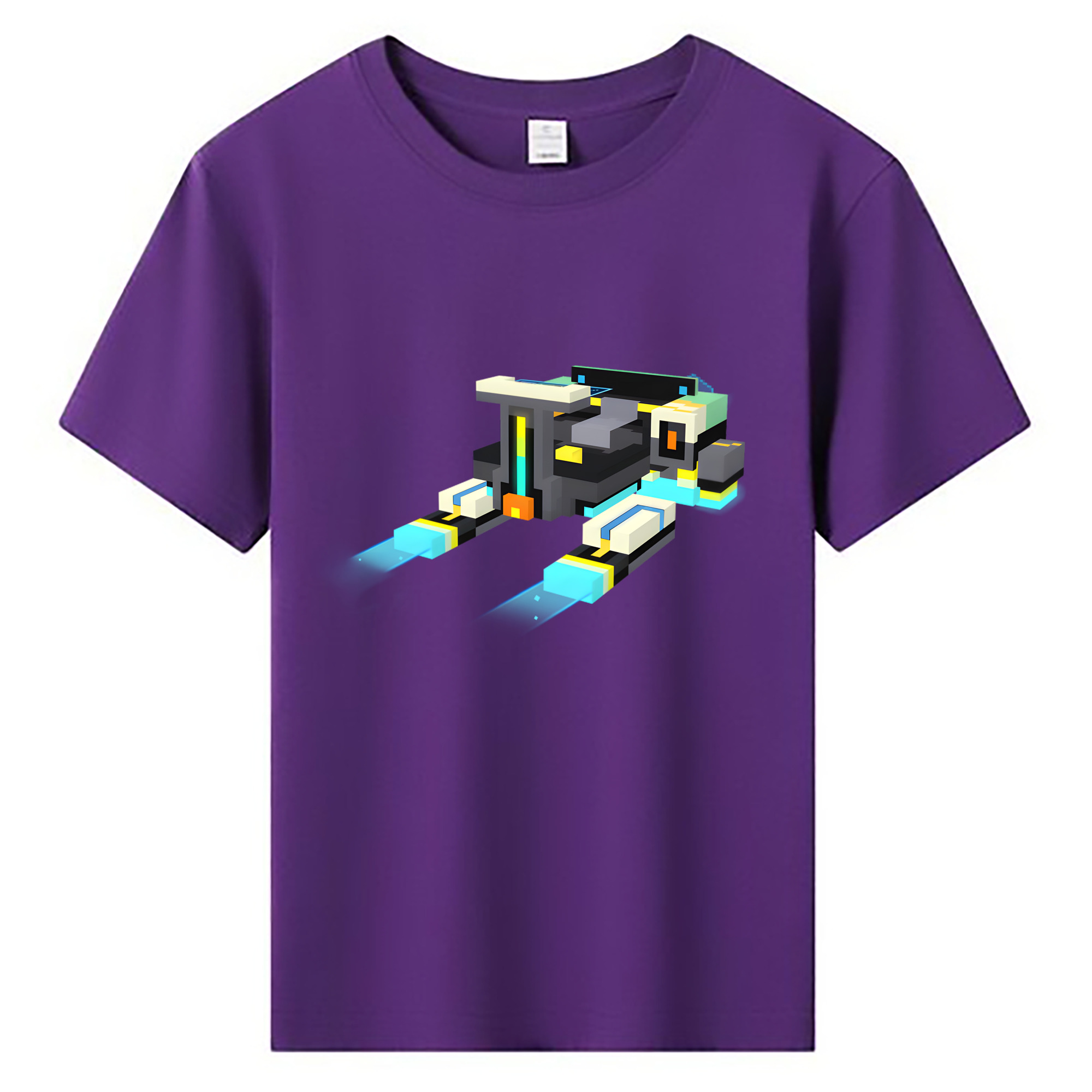 （画像用） マインクラフト ブロックの世界 Minecraft MC Block world 綿100％キッズTシャツ（フロントプリント）