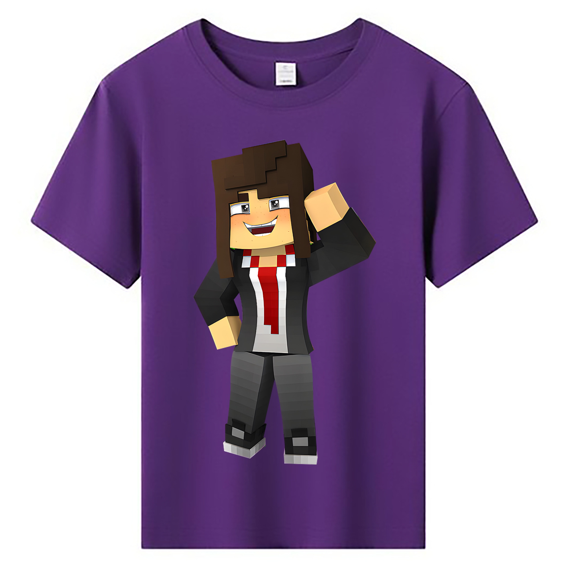 （画像用） マインクラフト ブロックの世界 Minecraft MC Block world 綿100％キッズTシャツ（フロントプリント）