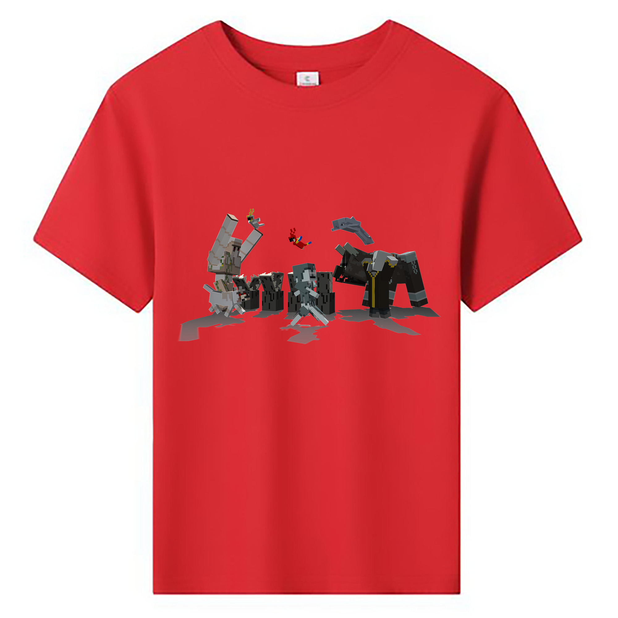 （画像用） マインクラフト ブロックの世界 Minecraft MC Block world 綿100％キッズTシャツ（フロントプリント）