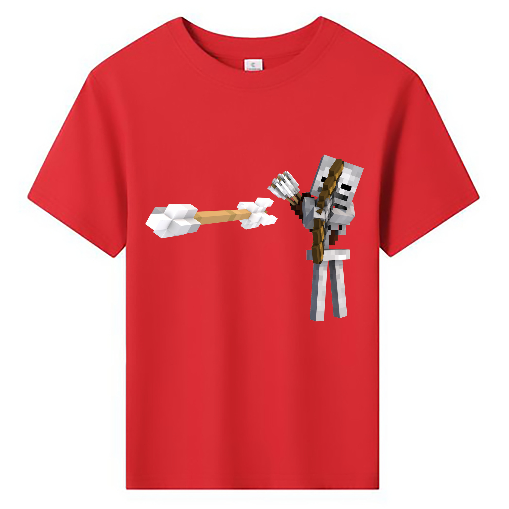 （画像用） マインクラフト ブロックの世界 Minecraft MC Block world 綿100％キッズTシャツ（フロントプリント）