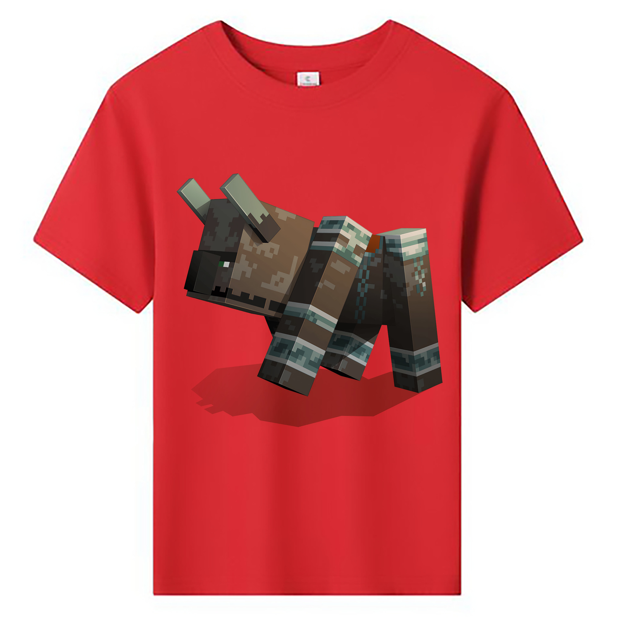 （画像用） マインクラフト ブロックの世界 Minecraft MC Block world 綿100％キッズTシャツ（フロントプリント）