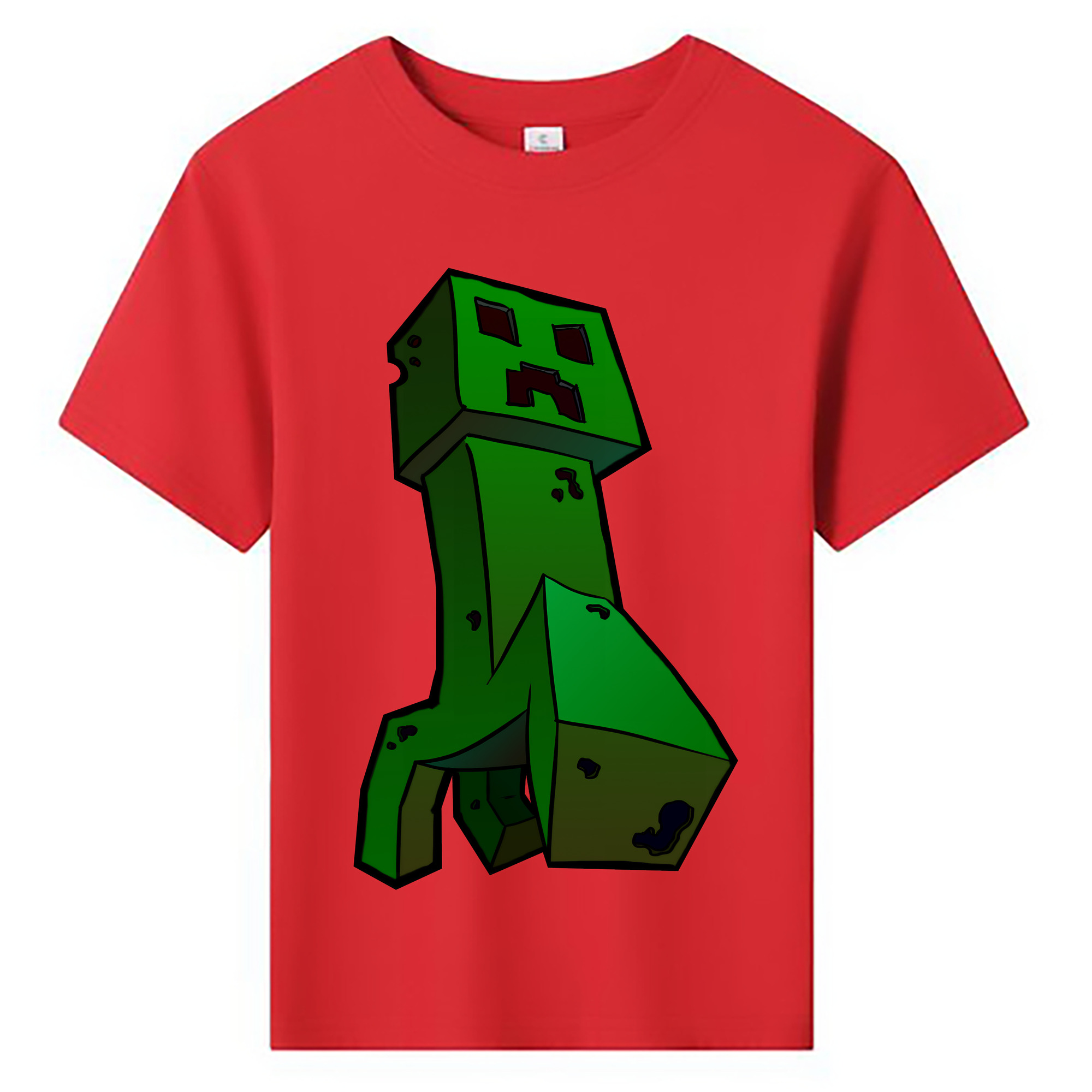 （画像用） マインクラフト ブロックの世界 Minecraft MC Block world 綿100％キッズTシャツ（フロントプリント）