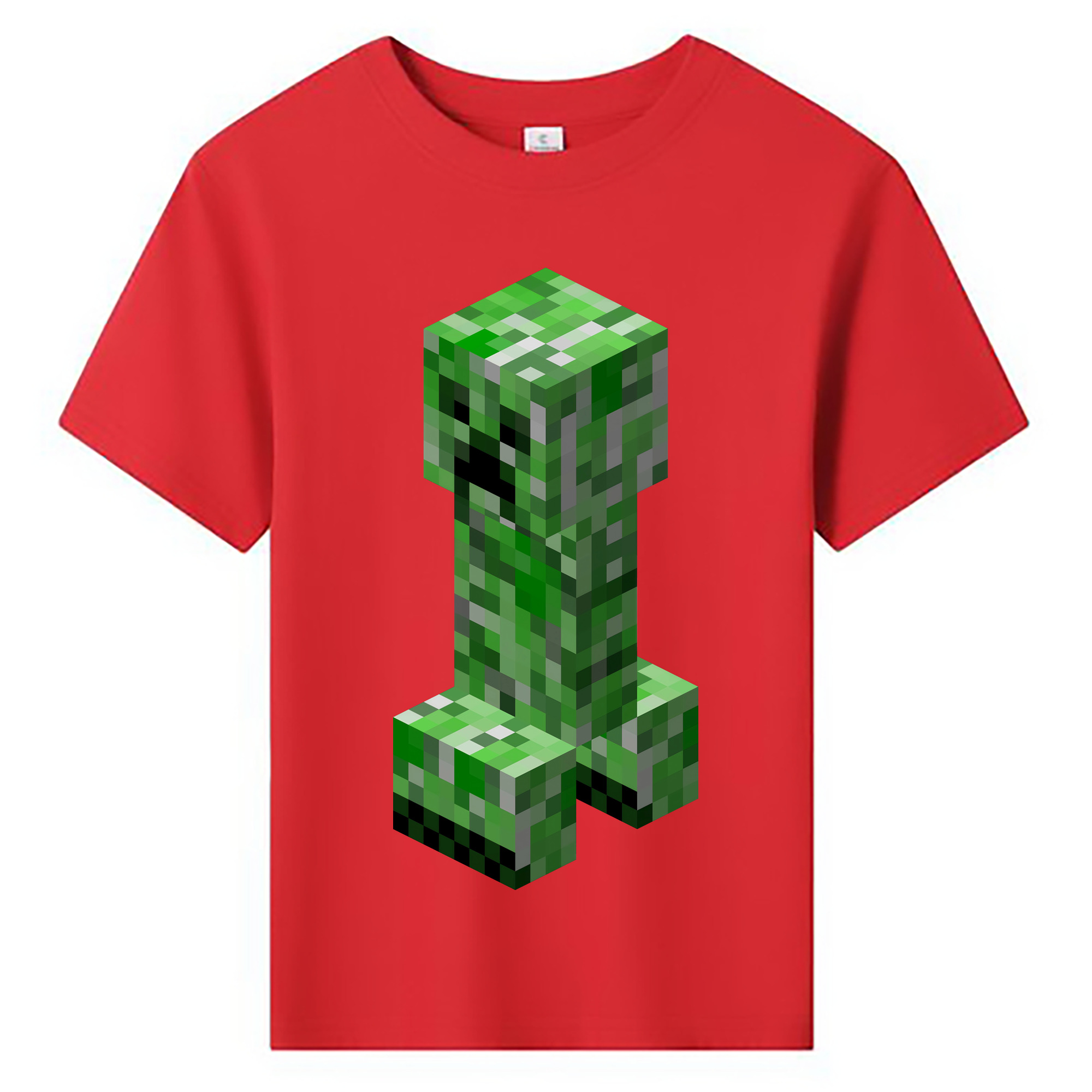 （画像用） マインクラフト ブロックの世界 Minecraft MC Block world 綿100％キッズTシャツ（フロントプリント）