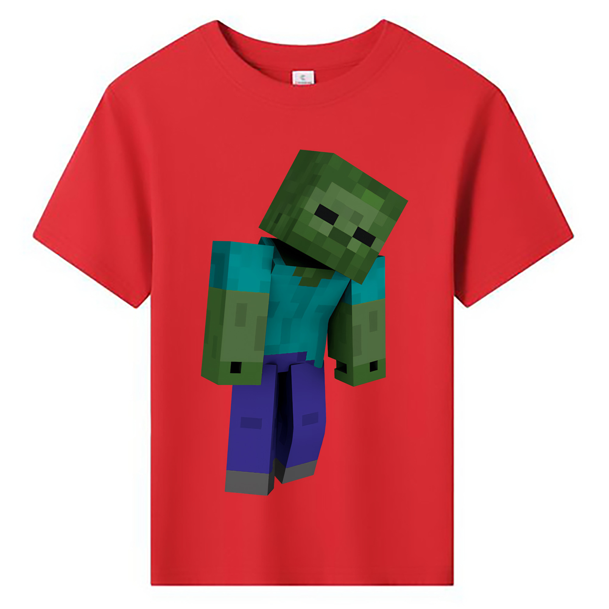 （画像用） マインクラフト ブロックの世界 Minecraft MC Block world 綿100％キッズTシャツ（フロントプリント）