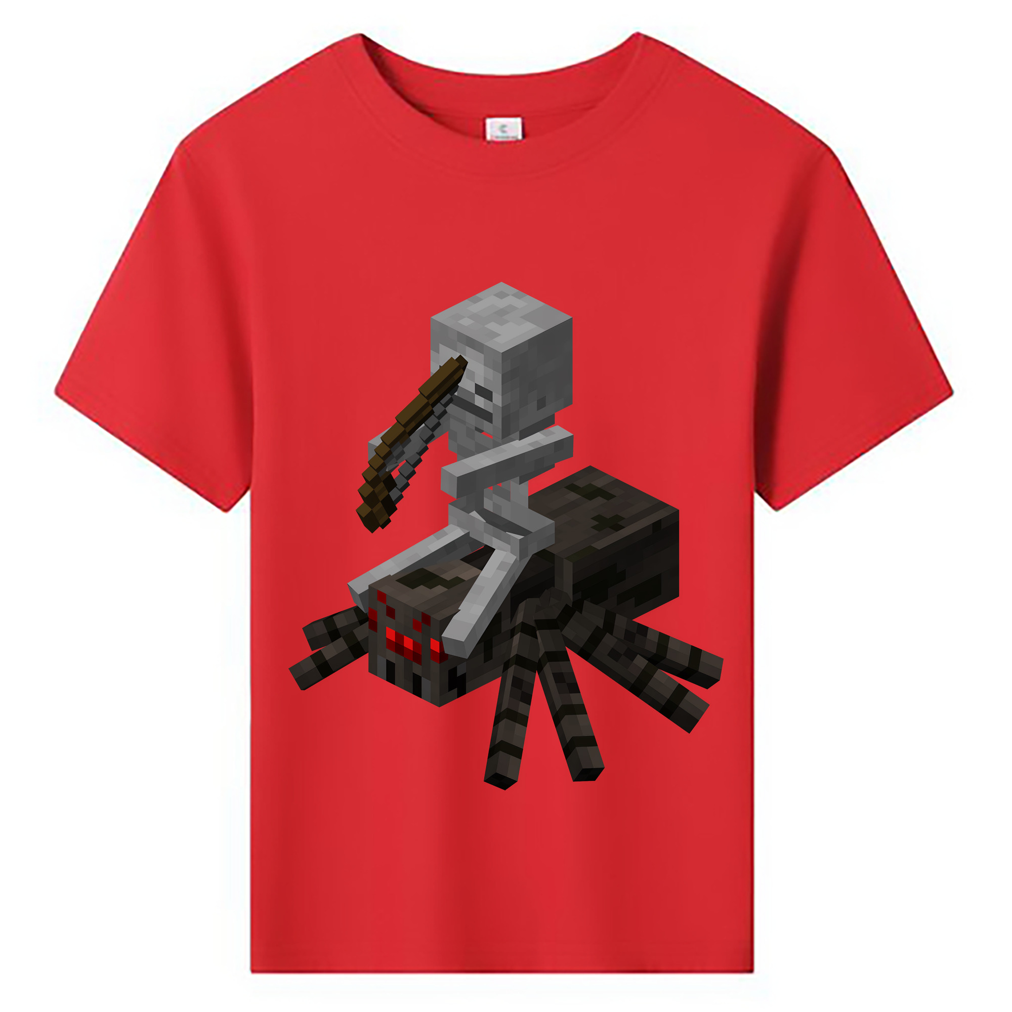 （画像用） マインクラフト ブロックの世界 Minecraft MC Block world 綿100％キッズTシャツ（フロントプリント）
