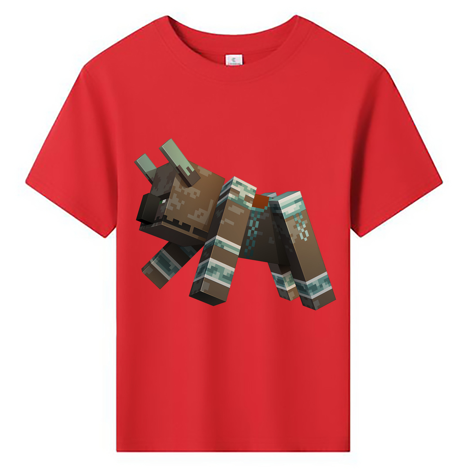 （画像用） マインクラフト ブロックの世界 Minecraft MC Block world 綿100％キッズTシャツ（フロントプリント）