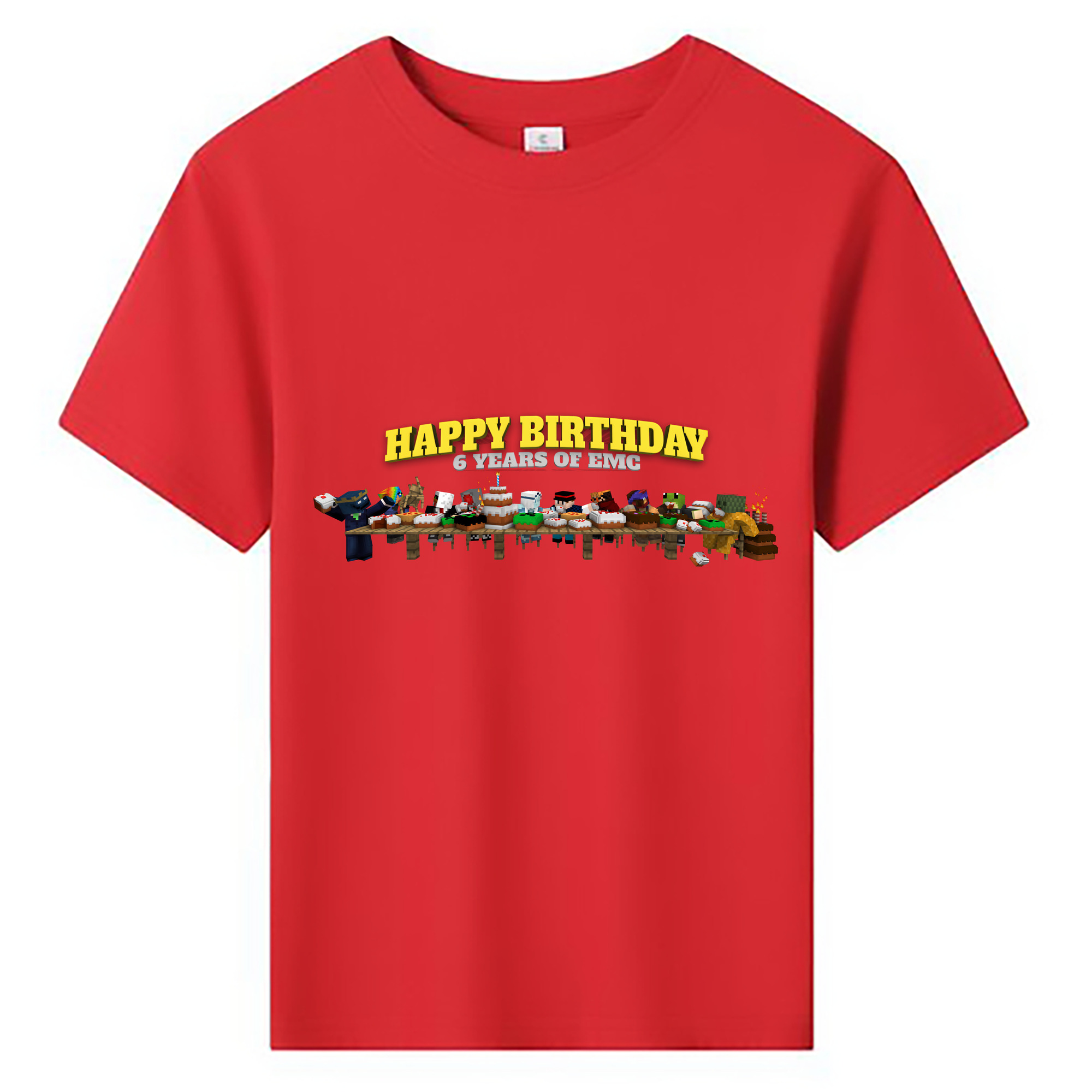 （画像用） マインクラフト ブロックの世界 Minecraft MC Block world 綿100％キッズTシャツ（フロントプリント）