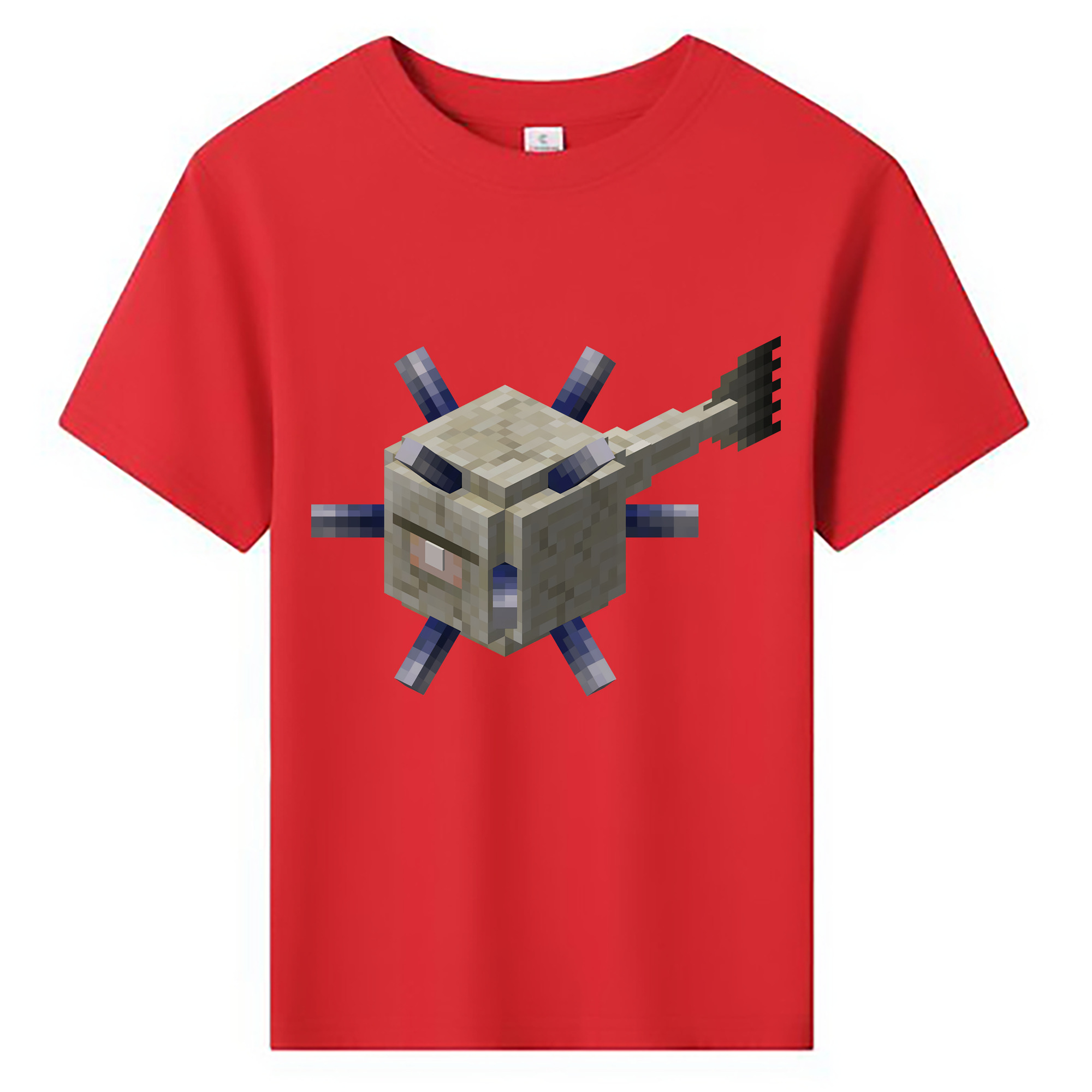 （画像用） マインクラフト ブロックの世界 Minecraft MC Block world 綿100％キッズTシャツ（フロントプリント）