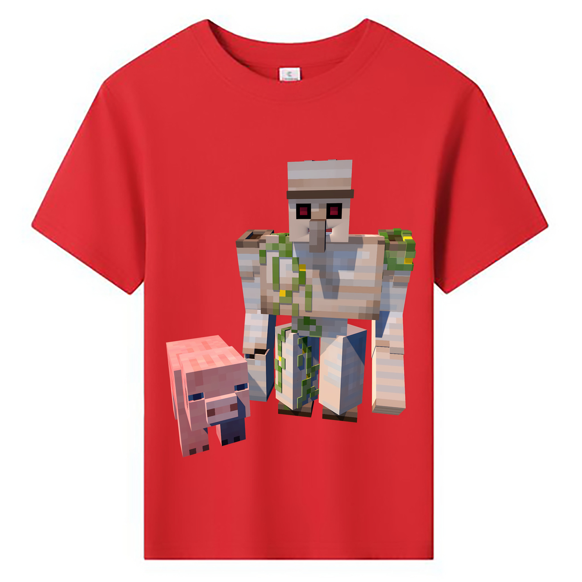 （画像用） マインクラフト ブロックの世界 Minecraft MC Block world 綿100％キッズTシャツ（フロントプリント）