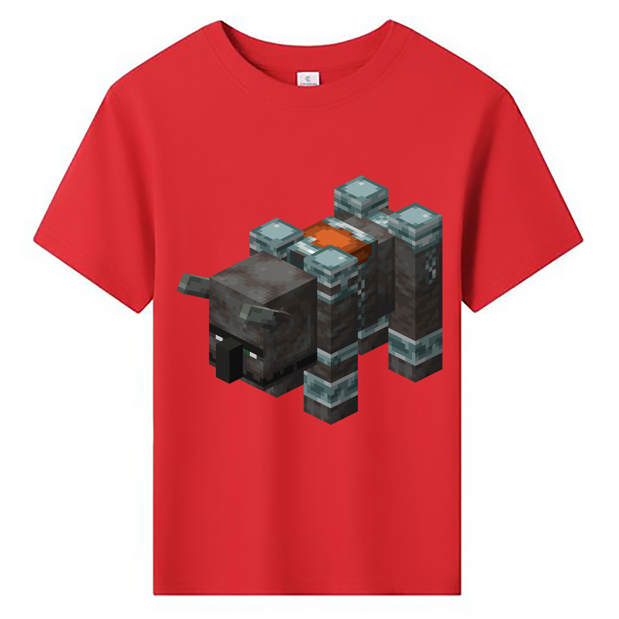 （画像用） マインクラフト ブロックの世界 Minecraft MC Block world 綿100％キッズTシャツ（フロントプリント）