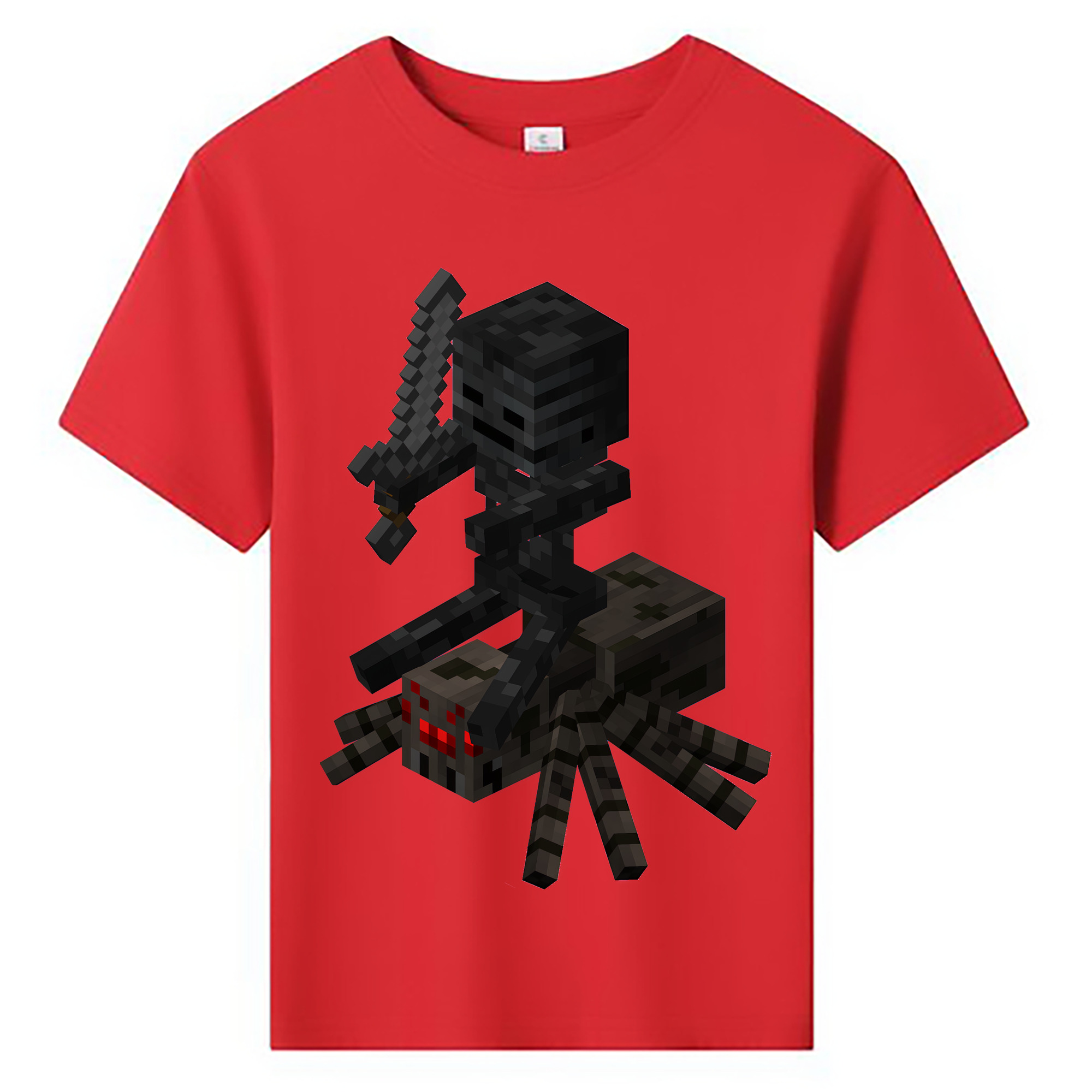 （画像用） マインクラフト ブロックの世界 Minecraft MC Block world 綿100％キッズTシャツ（フロントプリント）