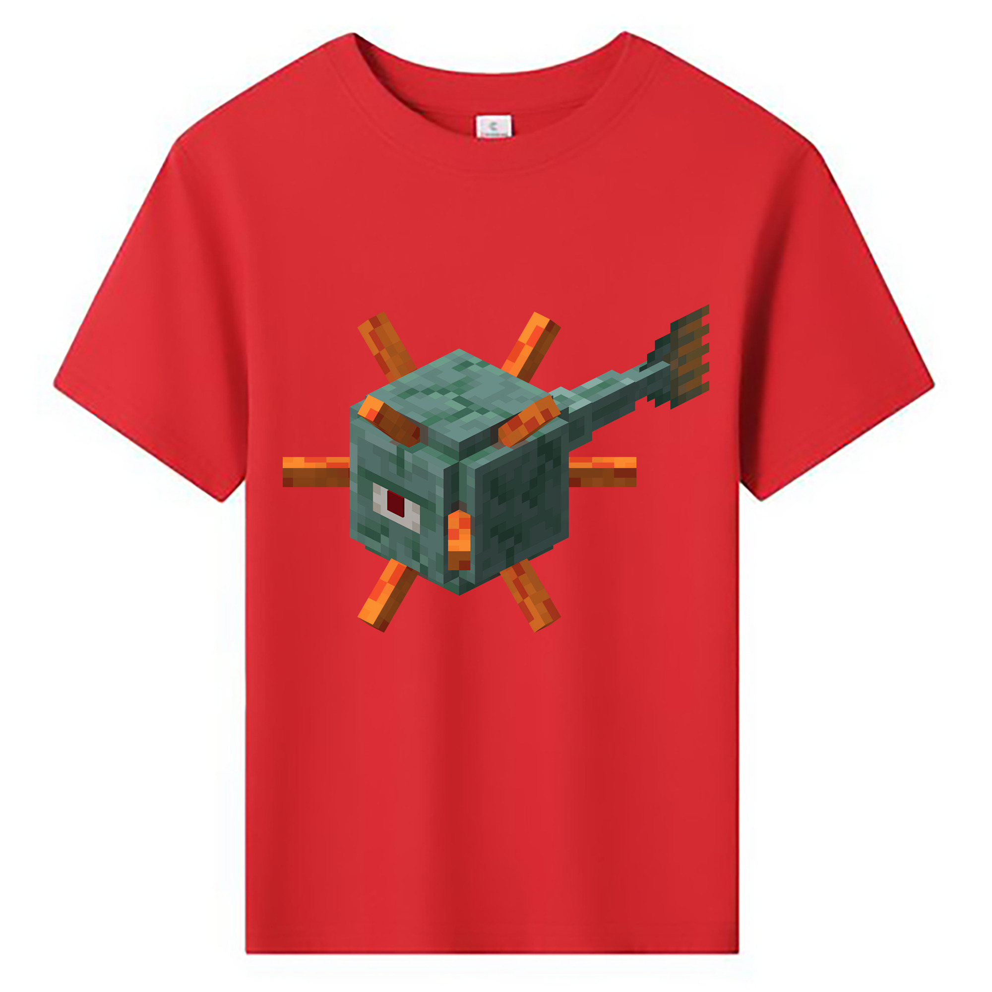 （画像用） マインクラフト ブロックの世界 Minecraft MC Block world 綿100％キッズTシャツ（フロントプリント）