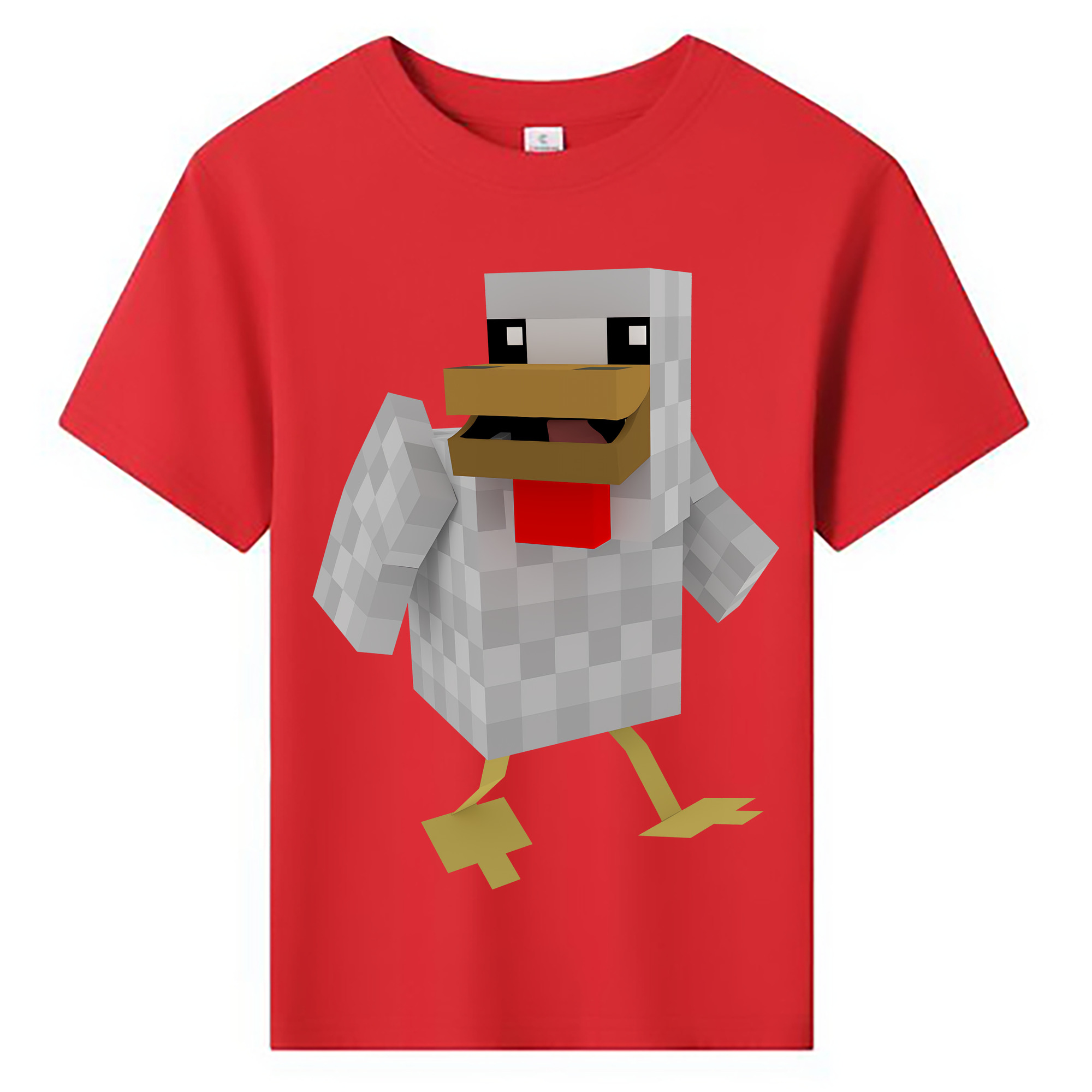 （画像用） マインクラフト ブロックの世界 Minecraft MC Block world 綿100％キッズTシャツ（フロントプリント）