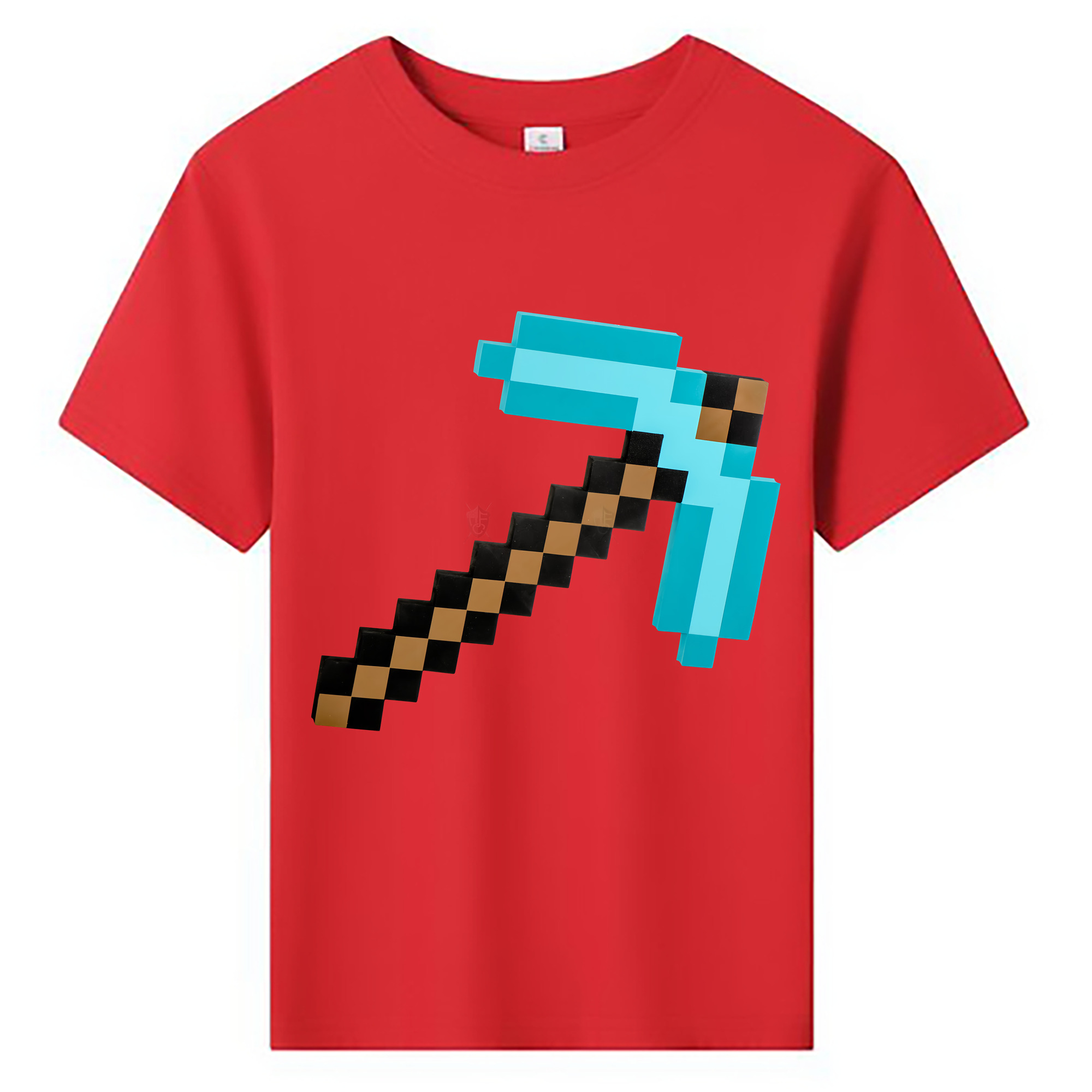（画像用） マインクラフト ブロックの世界 Minecraft MC Block world 綿100％キッズTシャツ（フロントプリント）
