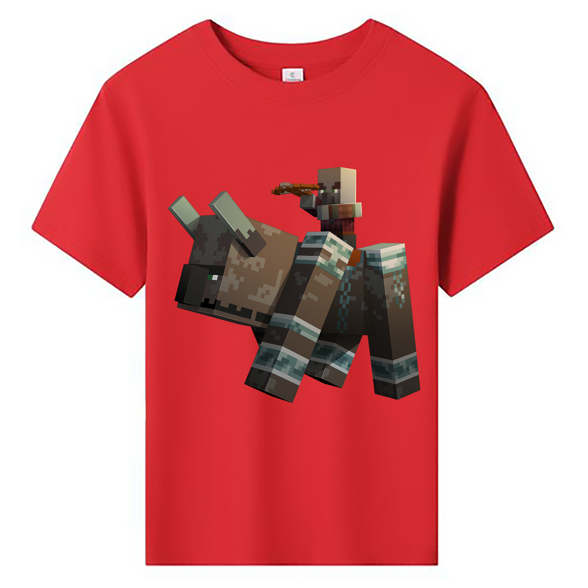 （画像用） マインクラフト ブロックの世界 Minecraft MC Block world 綿100％キッズTシャツ（フロントプリント）