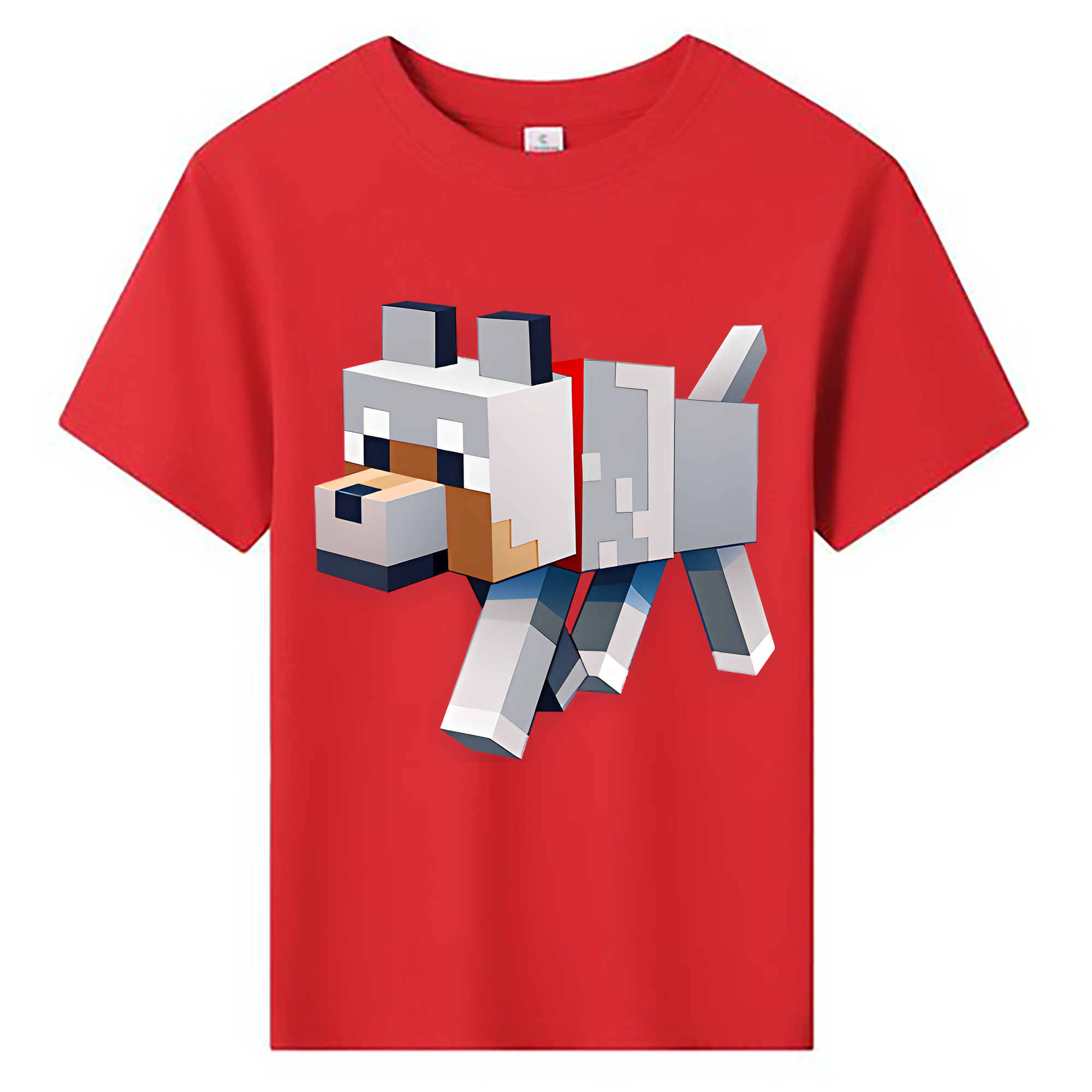 （画像用） マインクラフト ブロックの世界 Minecraft MC Block world 綿100％キッズTシャツ（フロントプリント）
