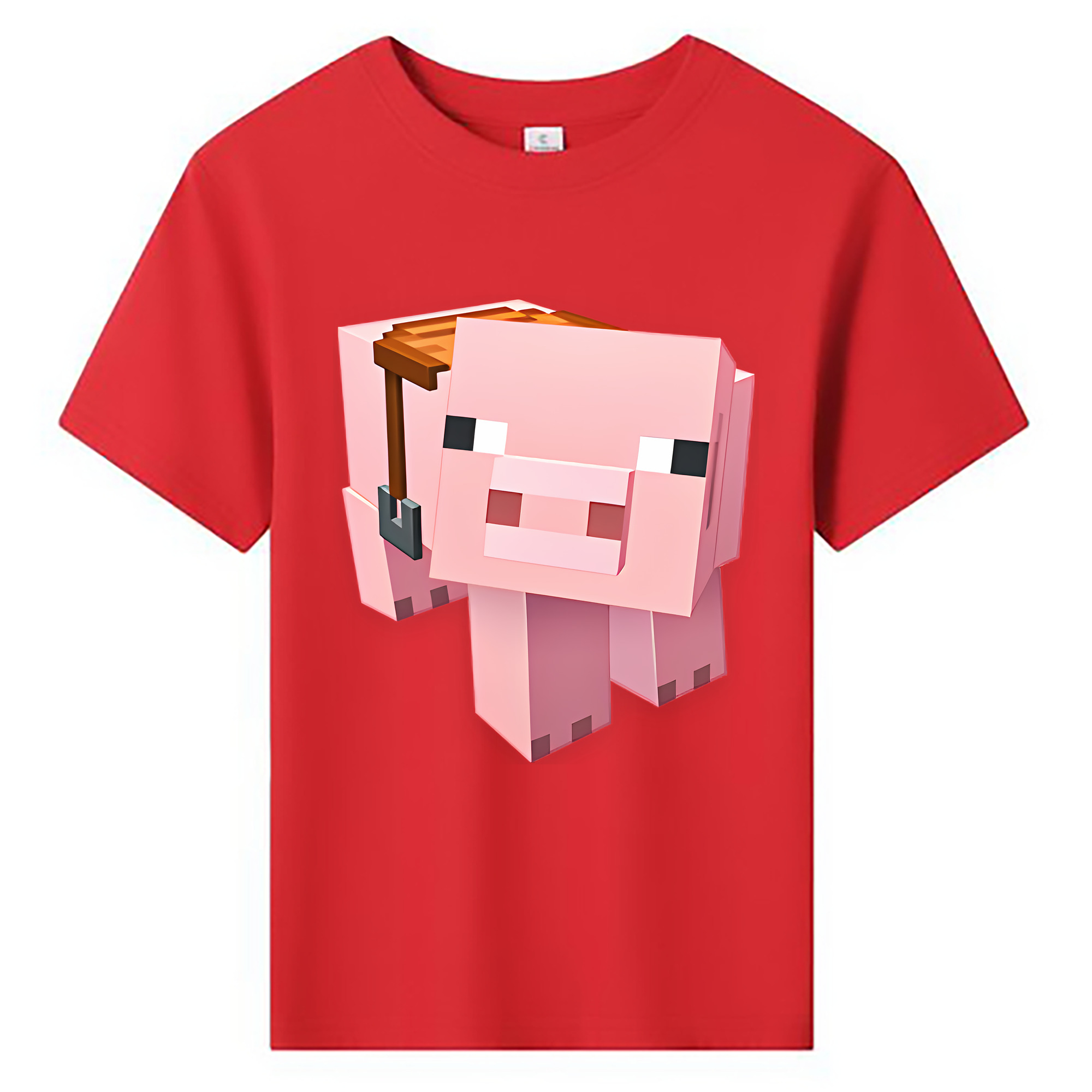 （画像用） マインクラフト ブロックの世界 Minecraft MC Block world 綿100％キッズTシャツ（フロントプリント）