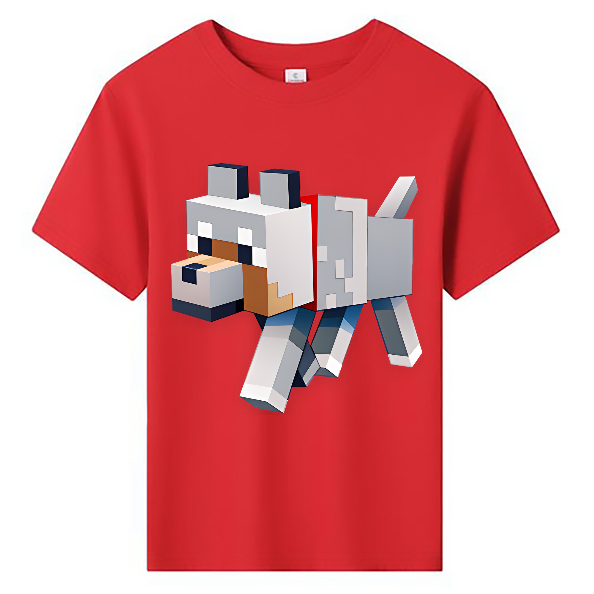 （画像用） マインクラフト ブロックの世界 Minecraft MC Block world 綿100％キッズTシャツ（フロントプリント）
